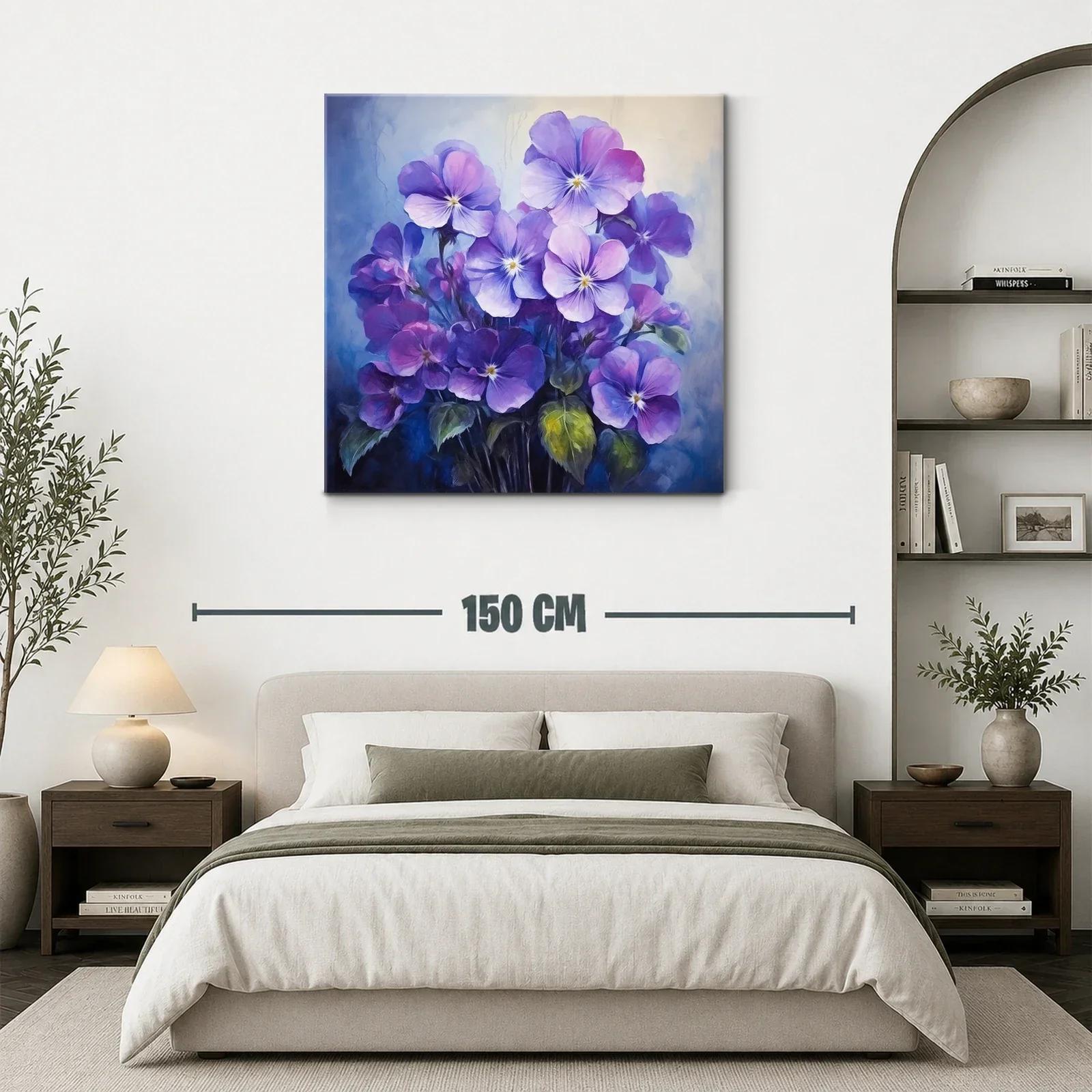 Cuadro con delicadas flores en tonos violeta y azul — miniatura 3