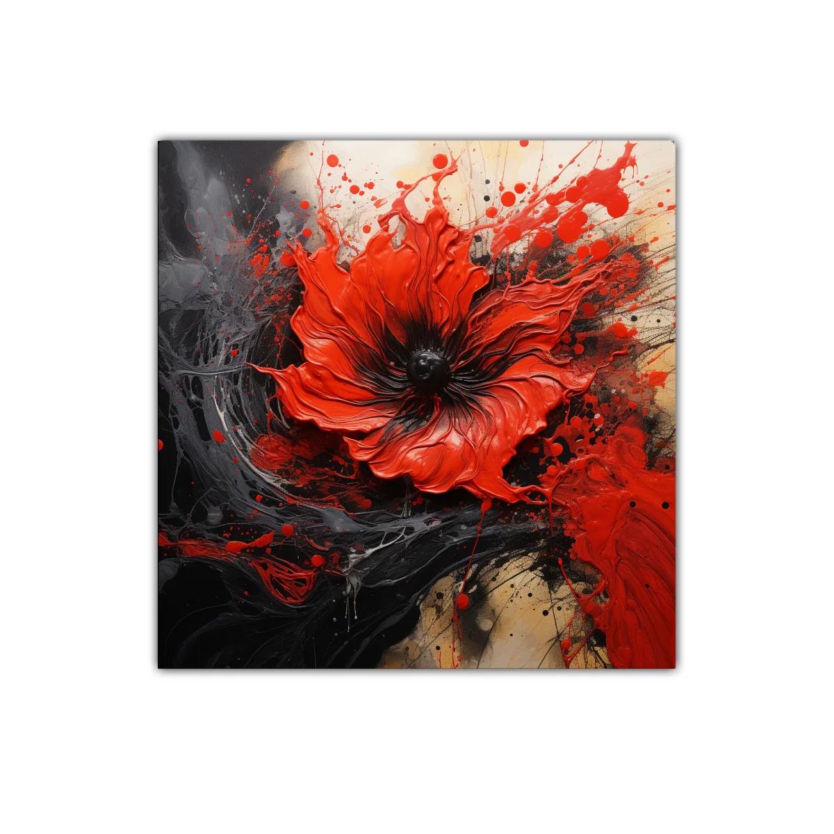 Cuadro Floral Abstracto con Energía y Color Vibrante — imagen principal