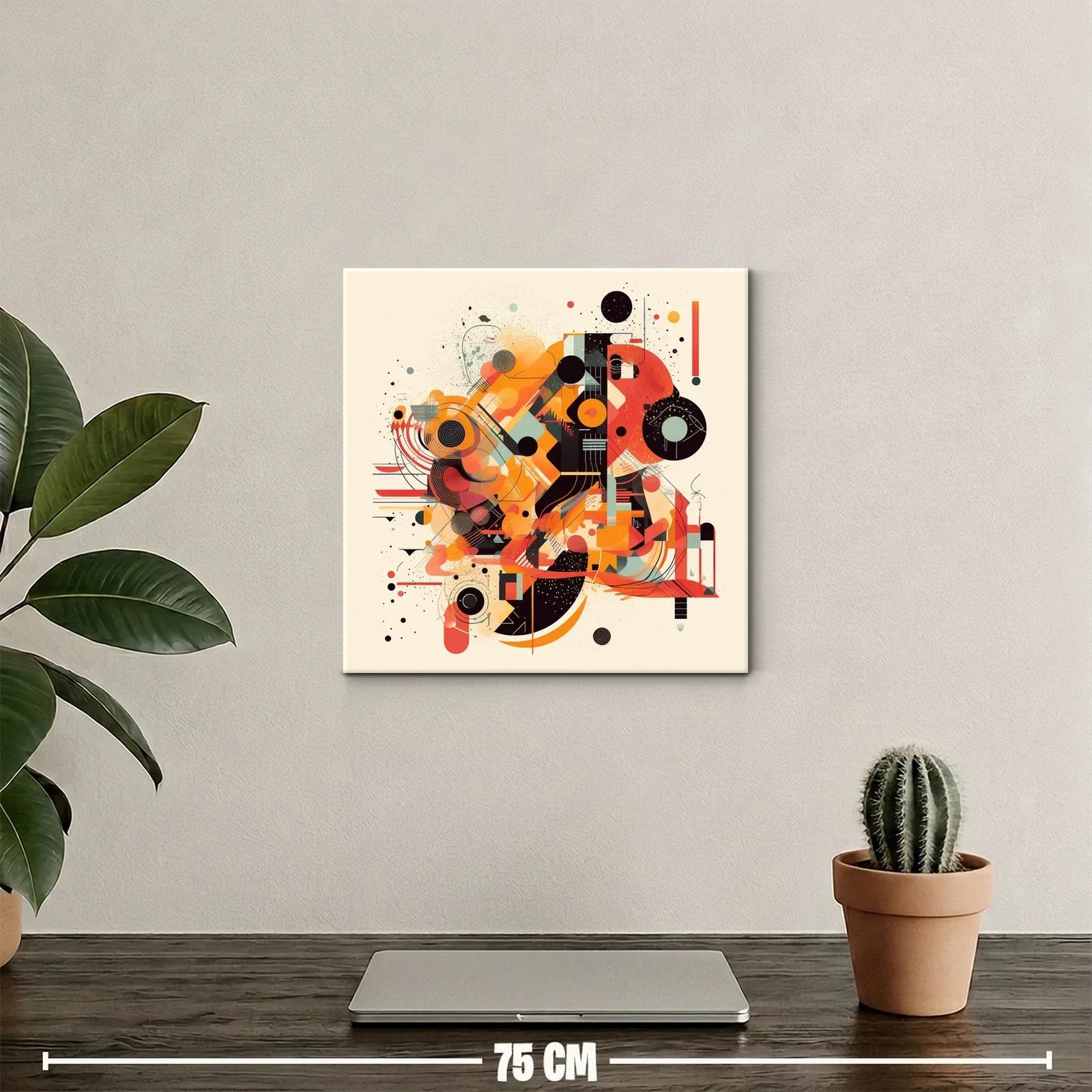 Composición abstracta vibrante en tonos cálidos y contrastes dinámicos — miniatura 2
