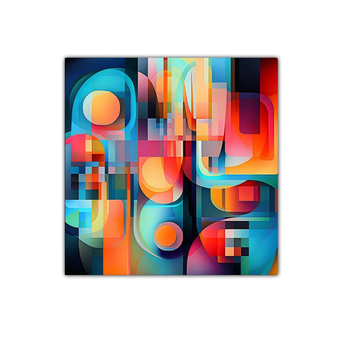 Cuadro abstracto con formas geométricas y vibrantes colores — imagen principal