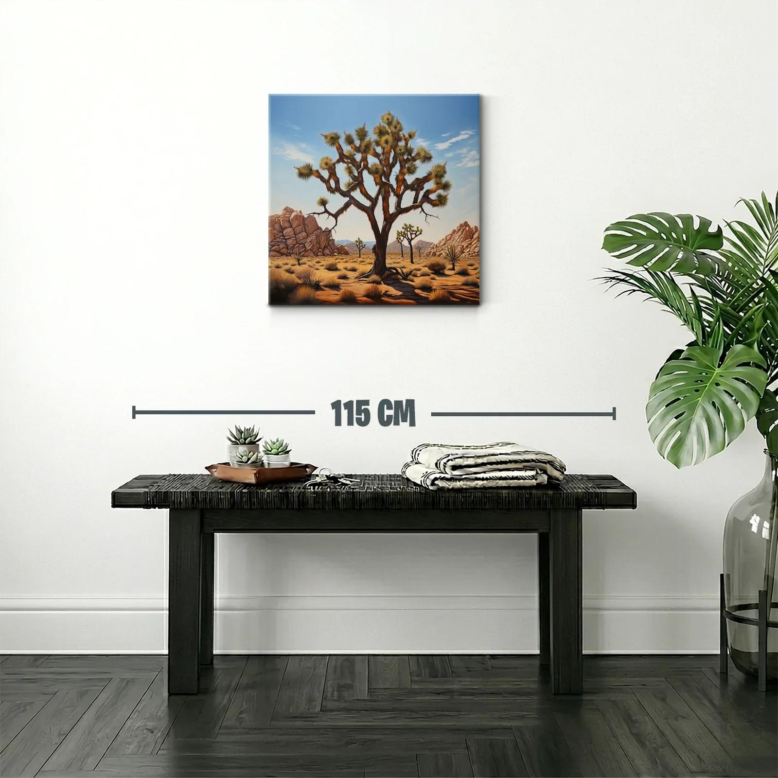 Árbol desértico en paisaje rocoso al atardecer — miniatura 2