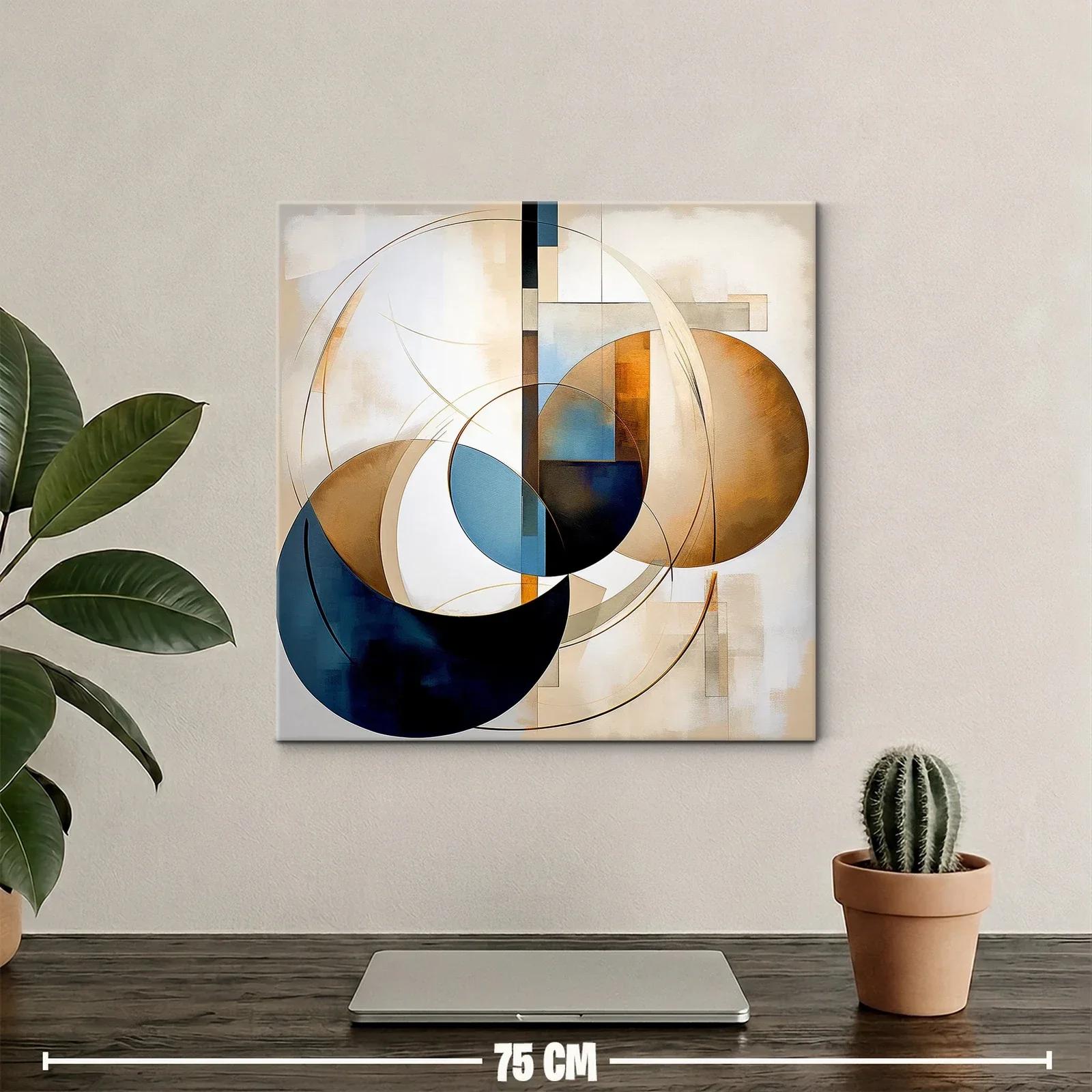 Composición abstracta con formas circulares y tonos cálidos — miniatura 2