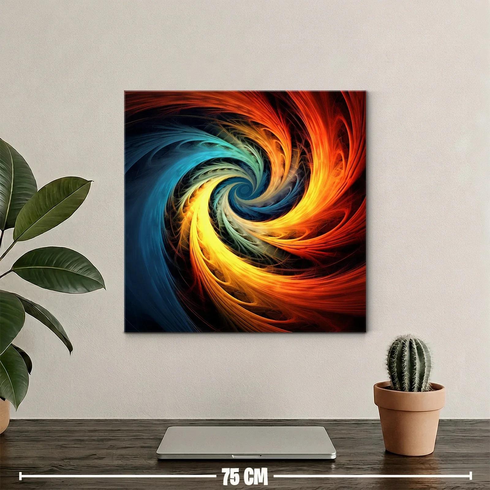 Cuadro abstracto espiral en cálidos tonos fusionados — miniatura 2