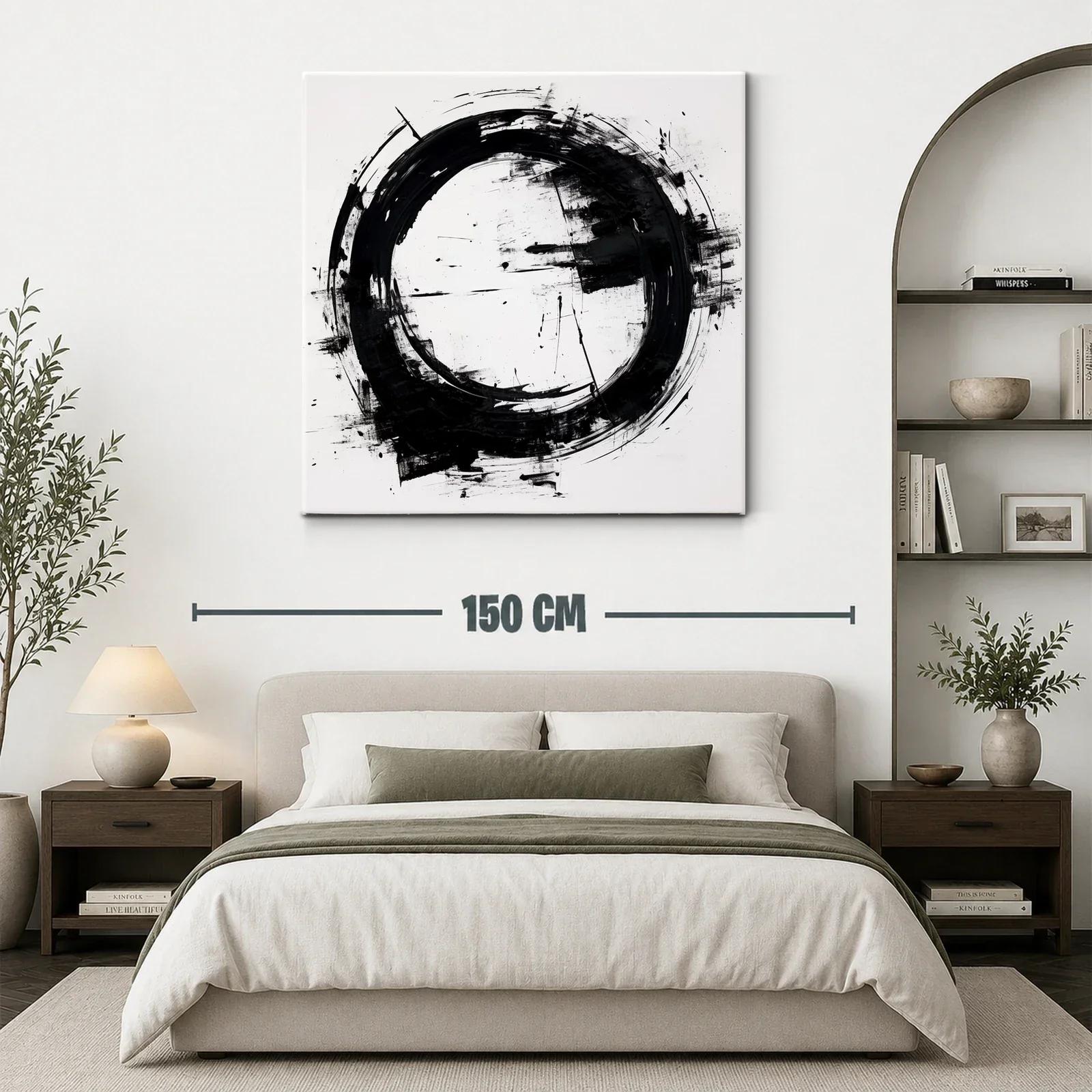 Círculo negro abstracto en fondo blanco moderno y elegante — miniatura 3