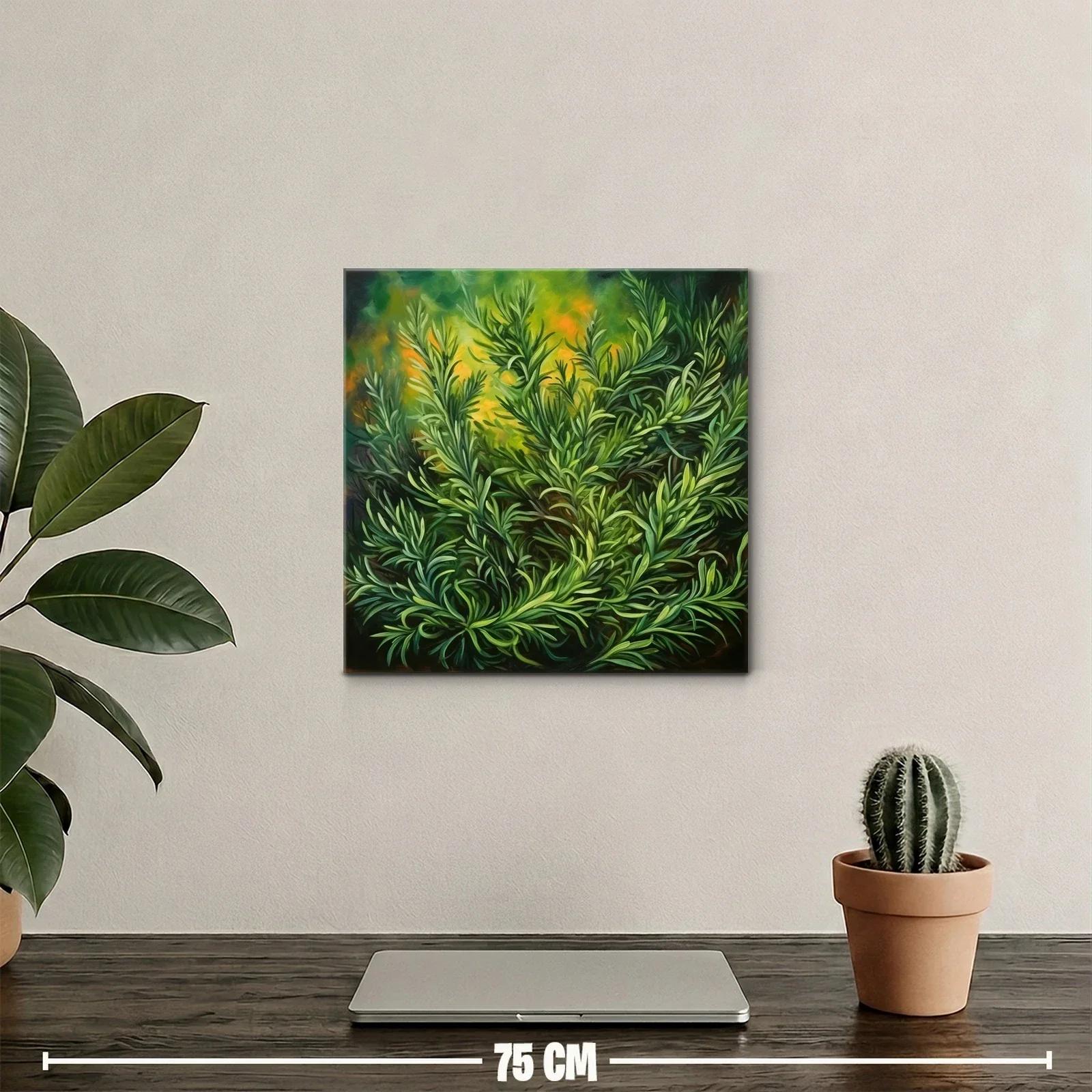 Cuadro Vegetal con Follaje Verde y Tonos Cálidos — miniatura 2