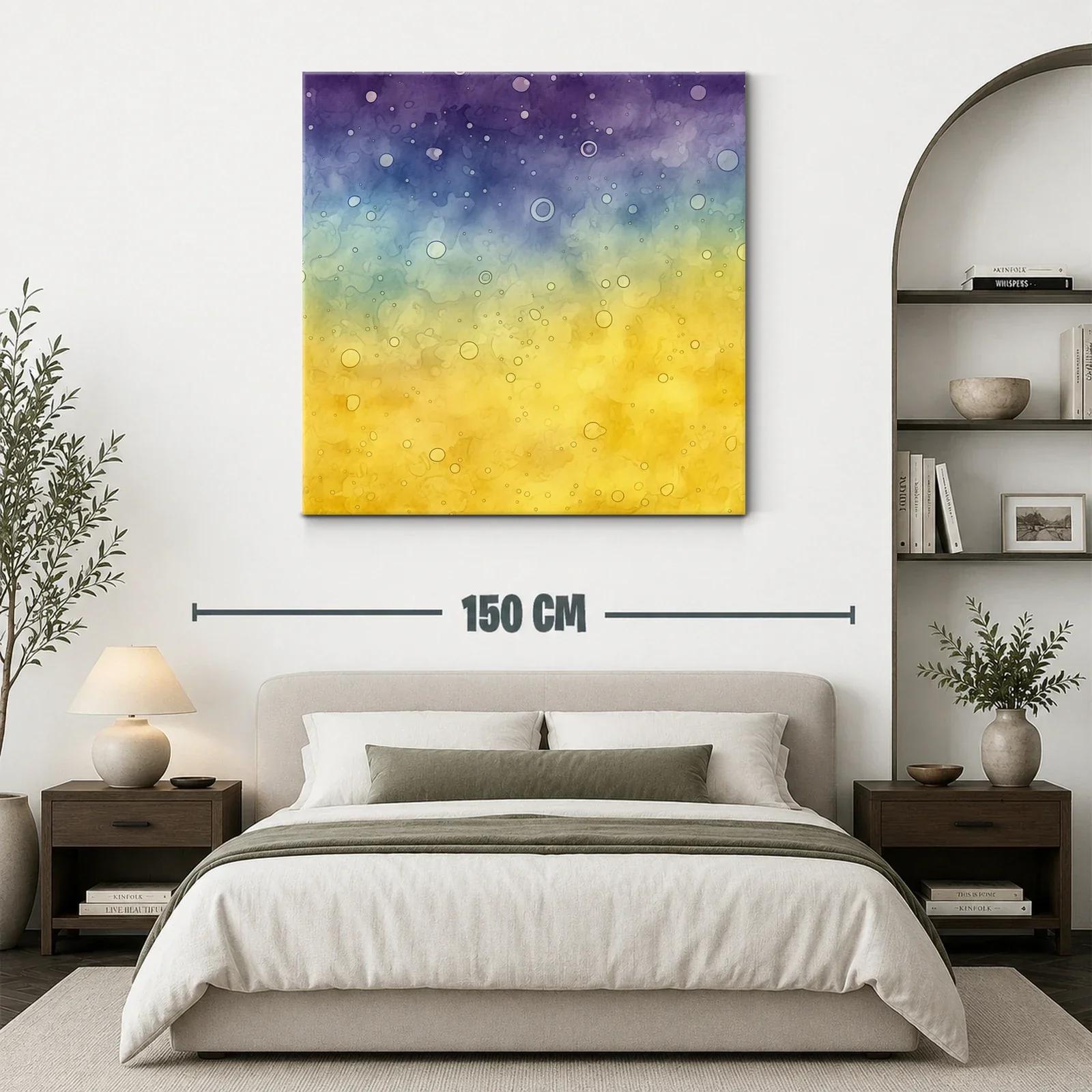 Composición abstracta en tonos morado azul y amarillo — miniatura 3