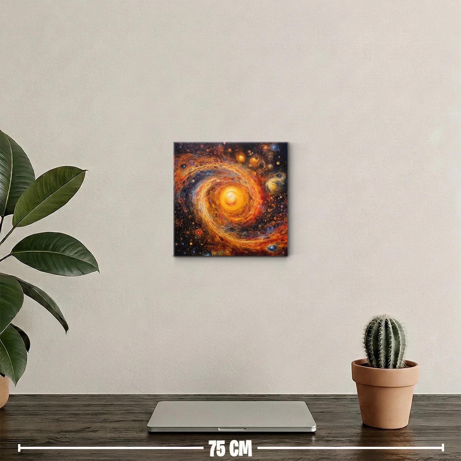 Cuadro con espiral cósmica de vibrantes tonos cálidos y fríos — miniatura 2