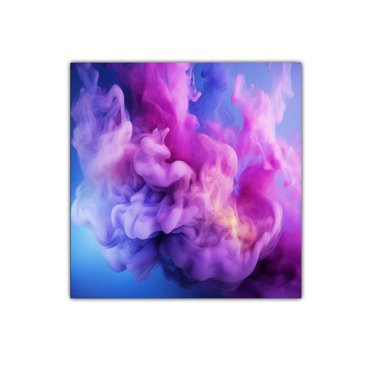 Cuadro abstracto con movimiento en tonos lila y azul — imagen principal
