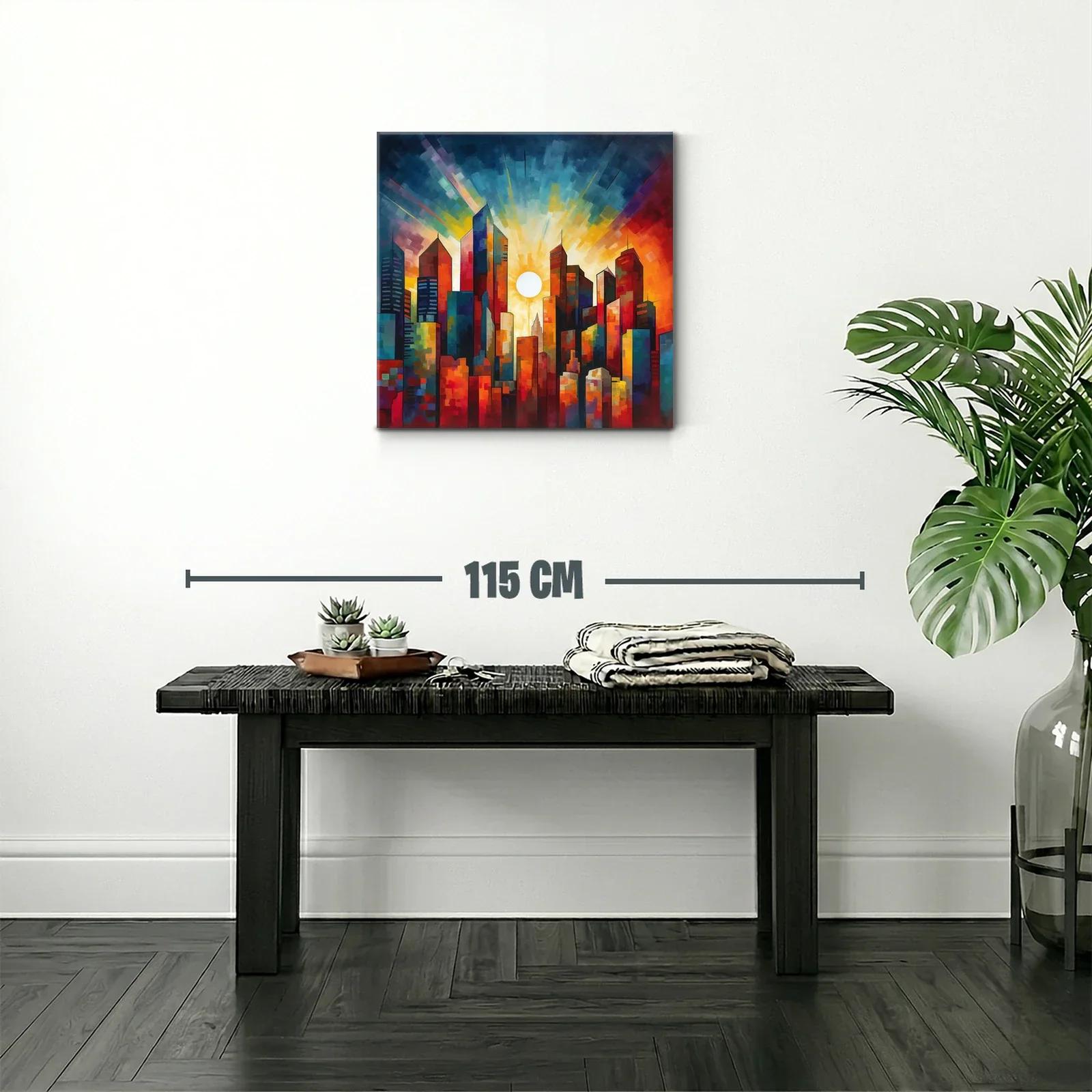 Atardecer vibrante sobre la ciudad iluminada — miniatura 2