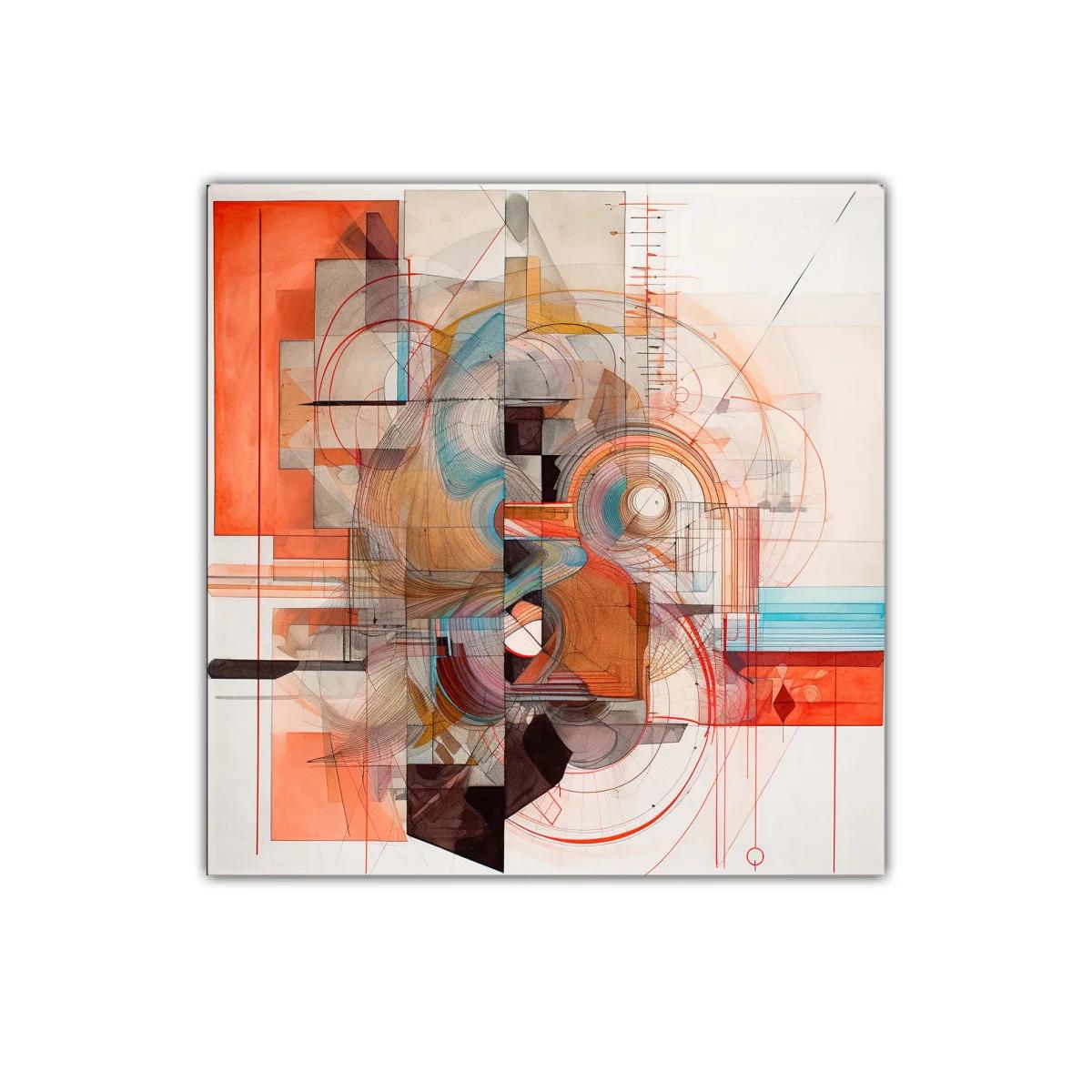 Composición geométrica con tonos cálidos y contrastes vibrantes — imagen principal