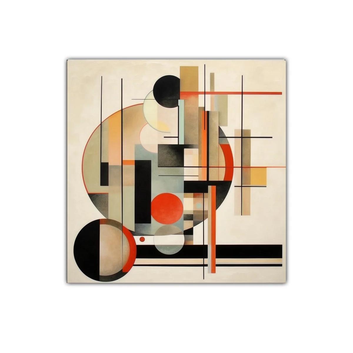 Cuadro abstracción geométrica tonos cálidos y neutrales — imagen principal