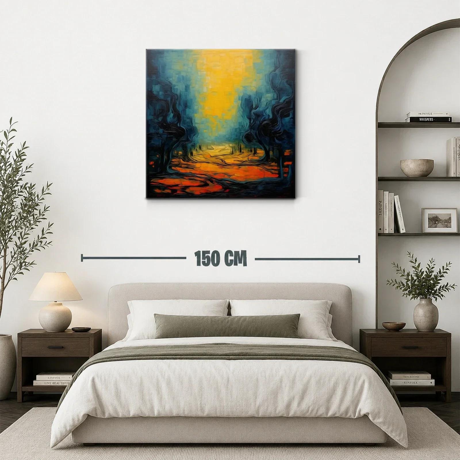 Paisaje abstracto con tonos cálidos y fríos en equilibrio — miniatura 3
