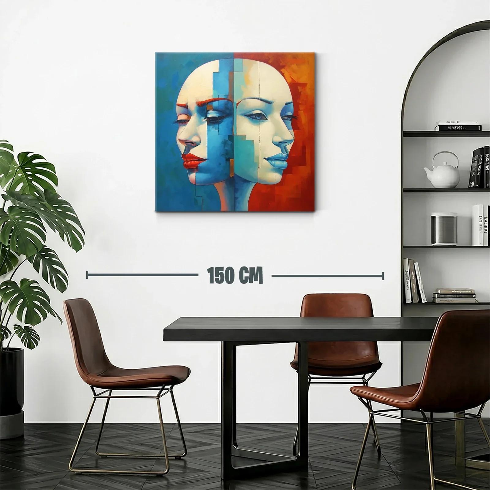 Retrato dual con contraste cálido y frío en tonos intensos — miniatura 2
