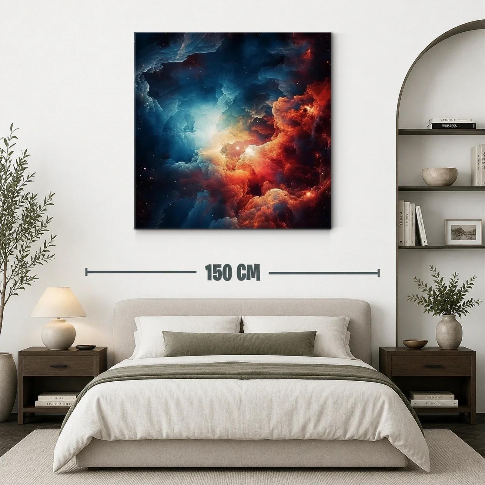 Cuadro abstracto con explosión cósmica en tonos intensos — miniatura 3