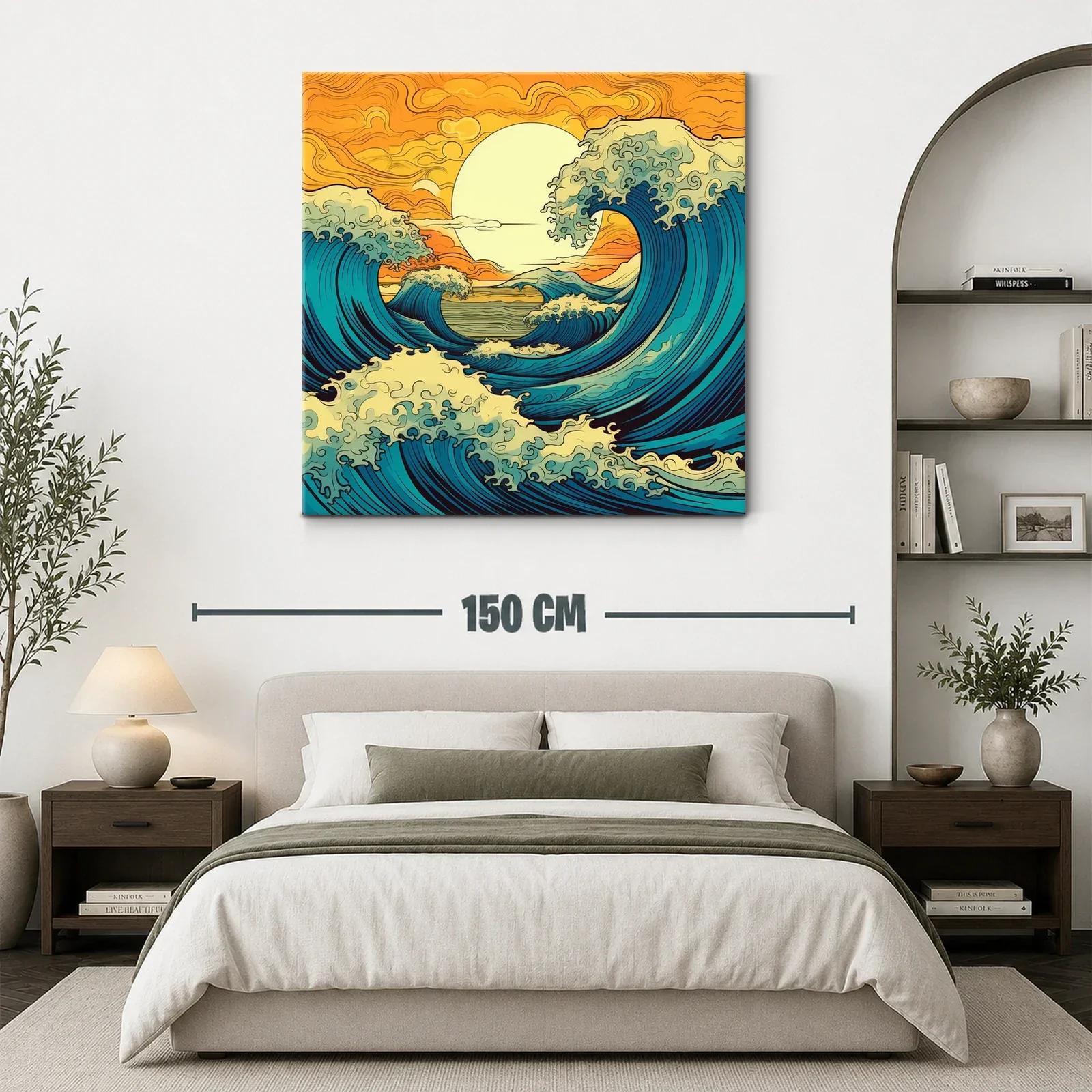 Olas vibrantes bajo un sol dorado en movimiento continuo — miniatura 3