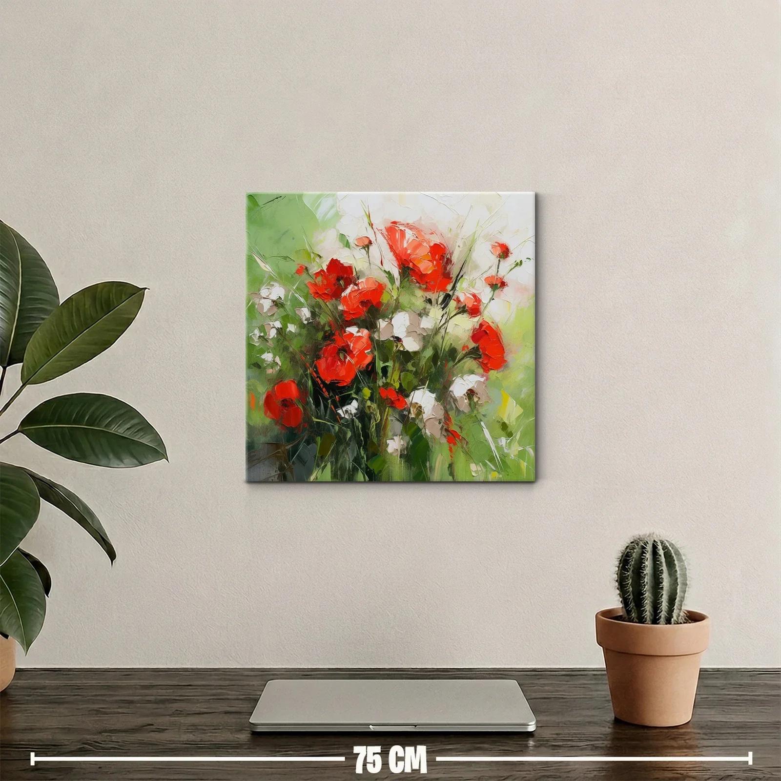 Cuadro floral vibrante con amapolas y naturaleza fresca — miniatura 2