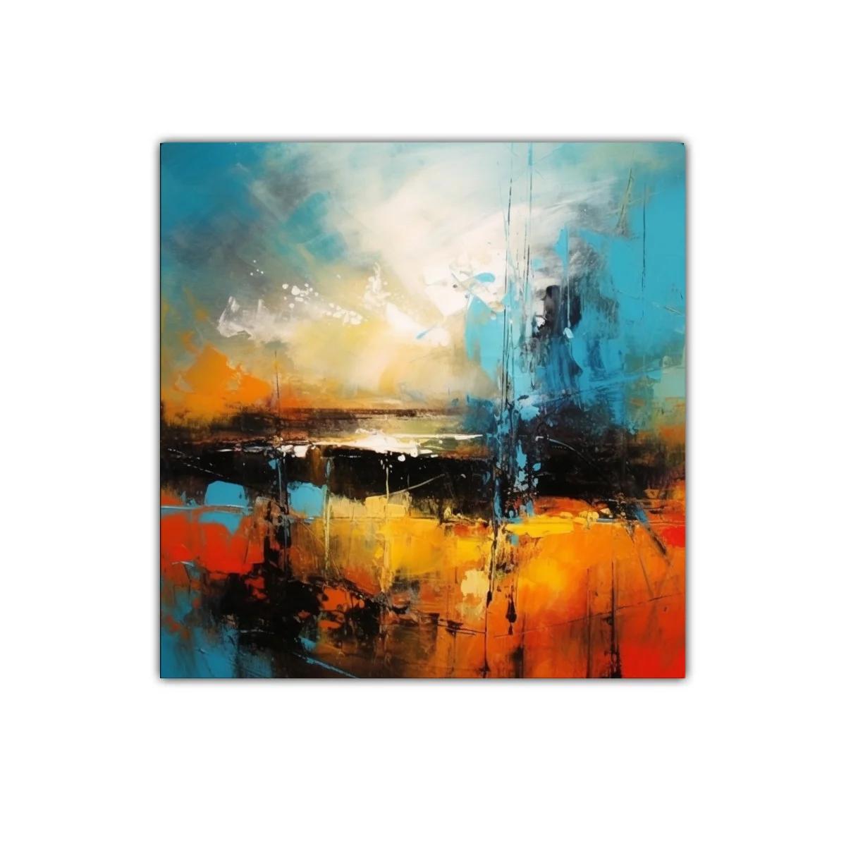 Cuadro abstracto con tonos vibrantes y atmósfera luminosa — miniatura 1