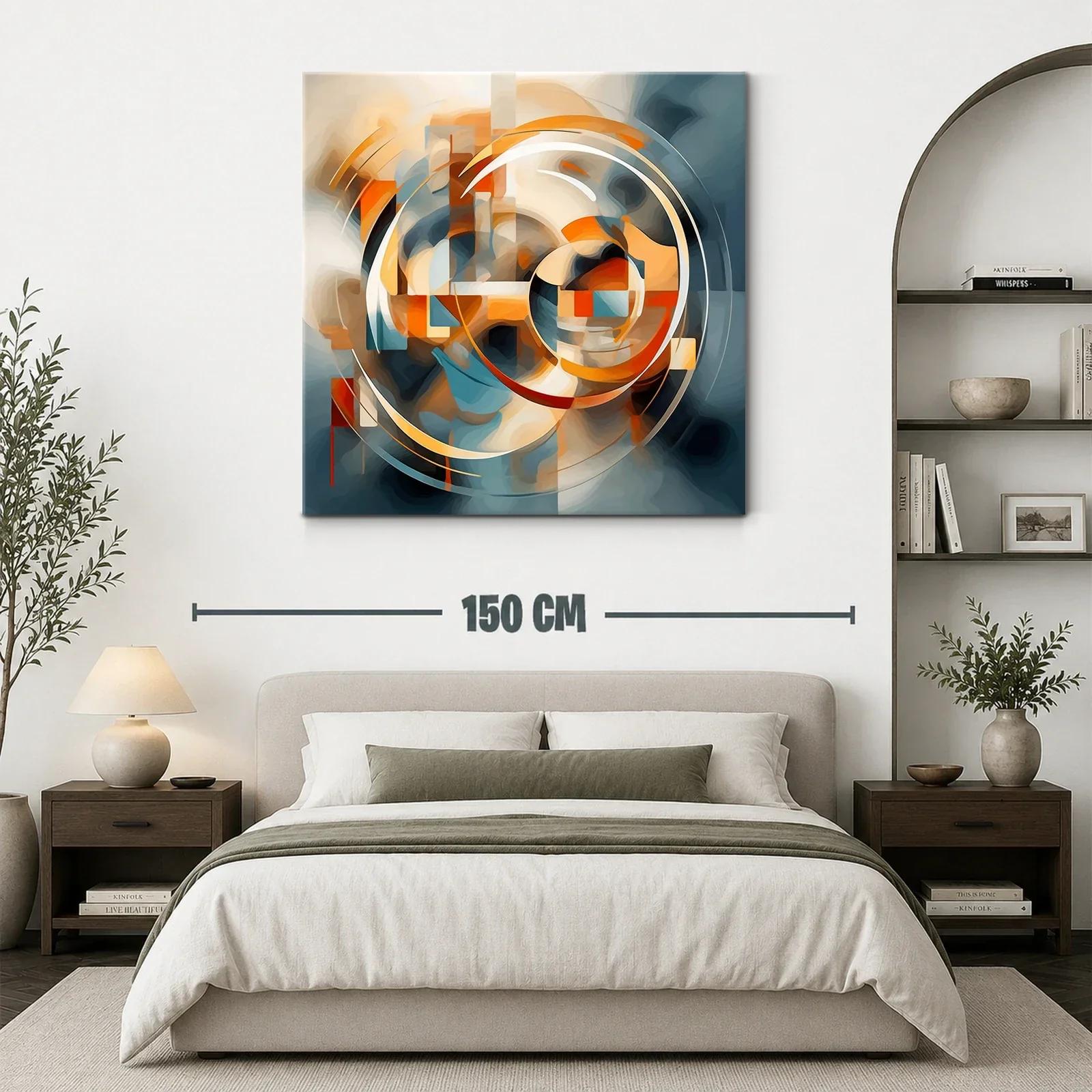 Composición abstracta con formas circulares y tonos cálidos — miniatura 3