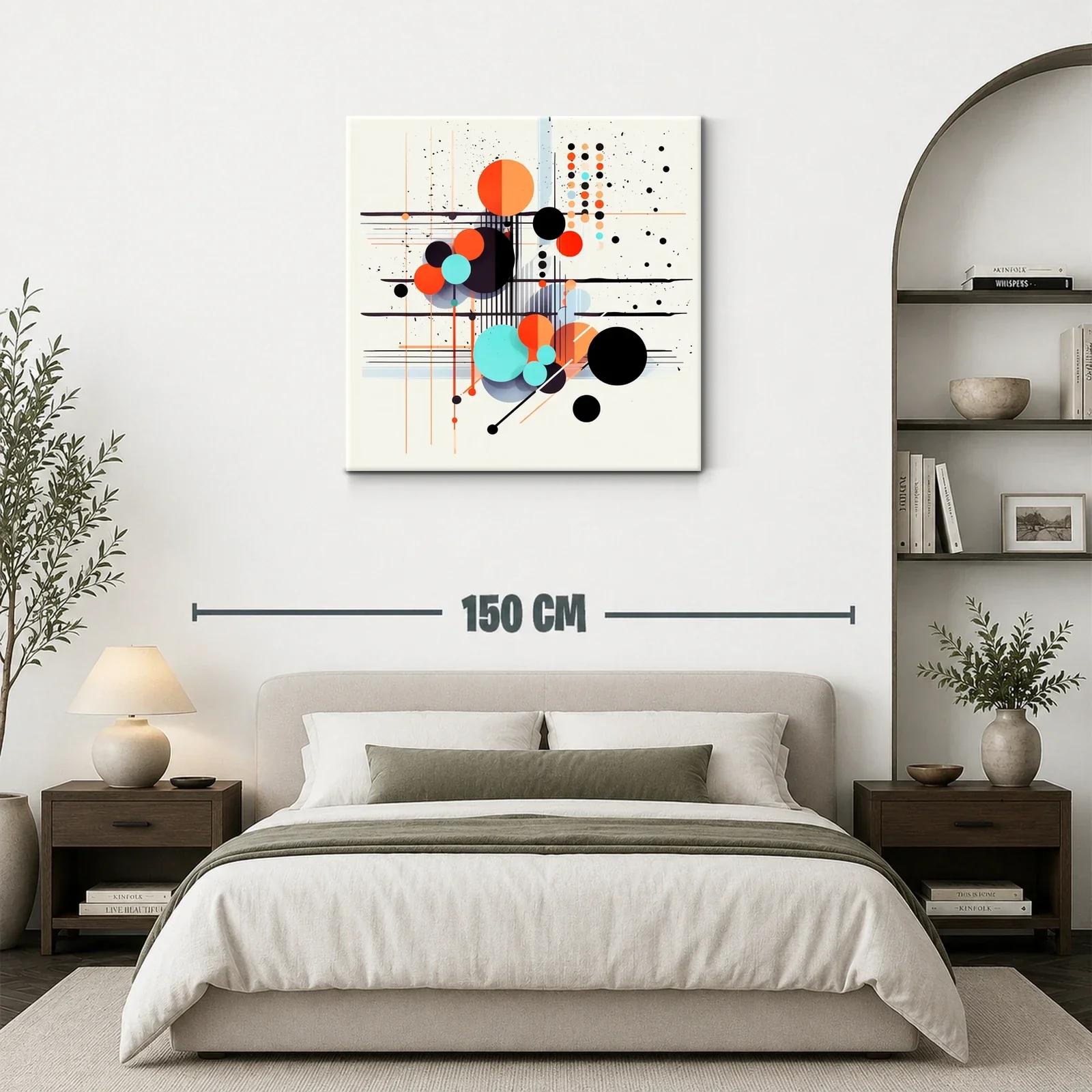 Arte abstracto geométrico en tonos vibrantes y contrastantes — miniatura 3