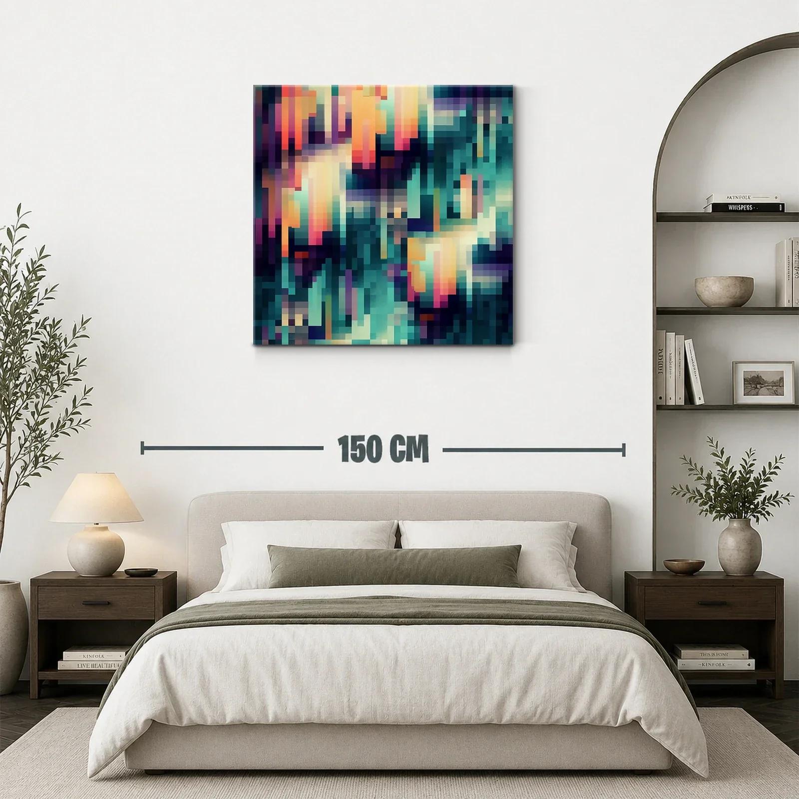 Composición abstracta en tonos cálidos y fríos vibrantes — miniatura 3