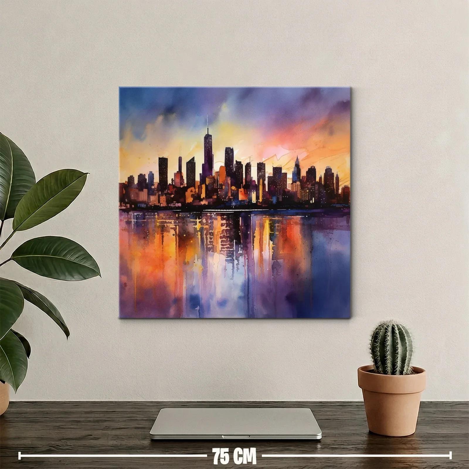 Atardecer urbano con reflejos vibrantes en la ciudad — miniatura 2