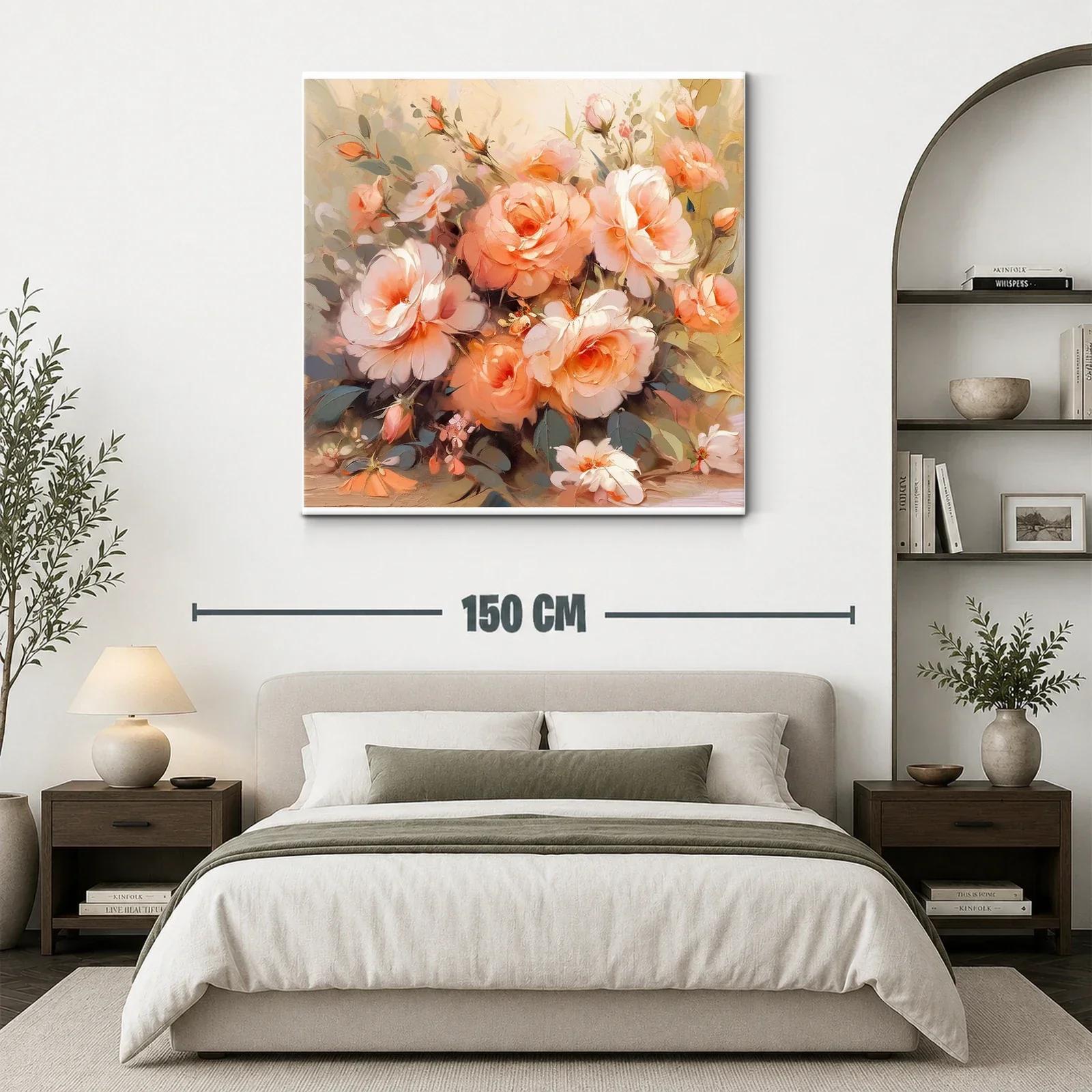 Ramo delicado de rosas en tonos melocotón y beige — miniatura 3