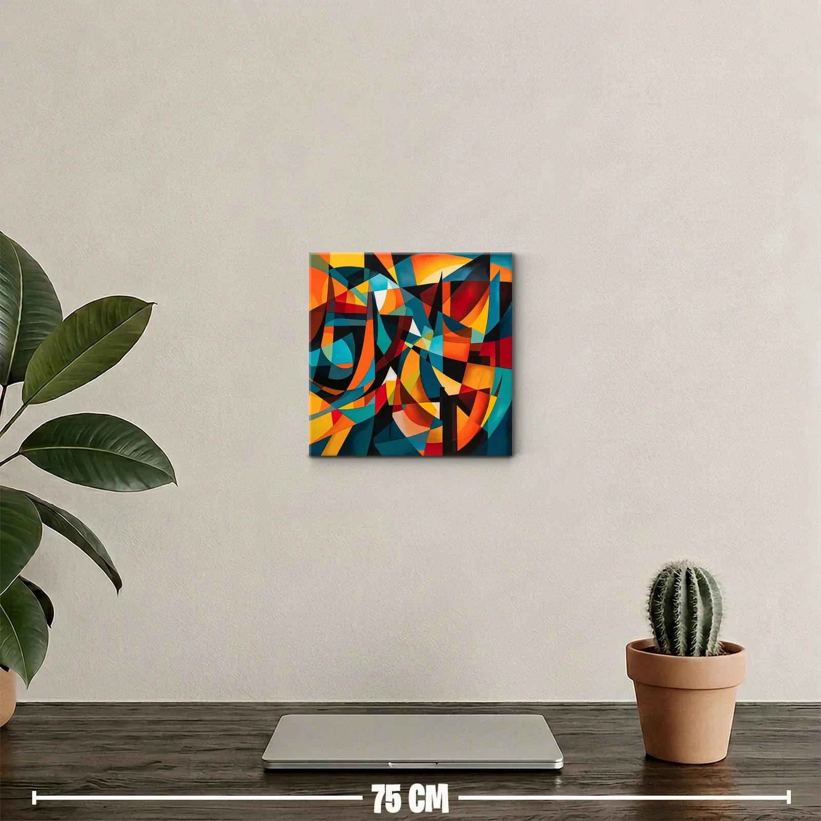 Composición geométrica vibrante con colores cálidos y fríos — miniatura 2