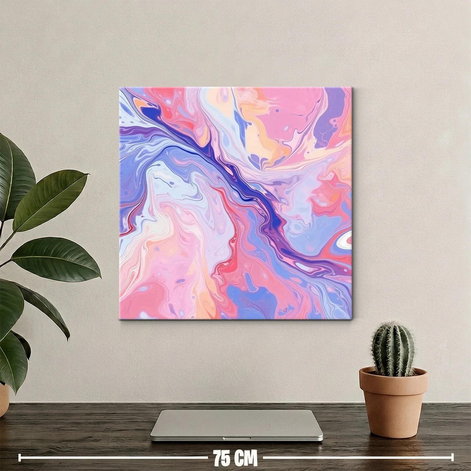 Cuadro abstracto en tonos pastel con efecto fluido — miniatura 2