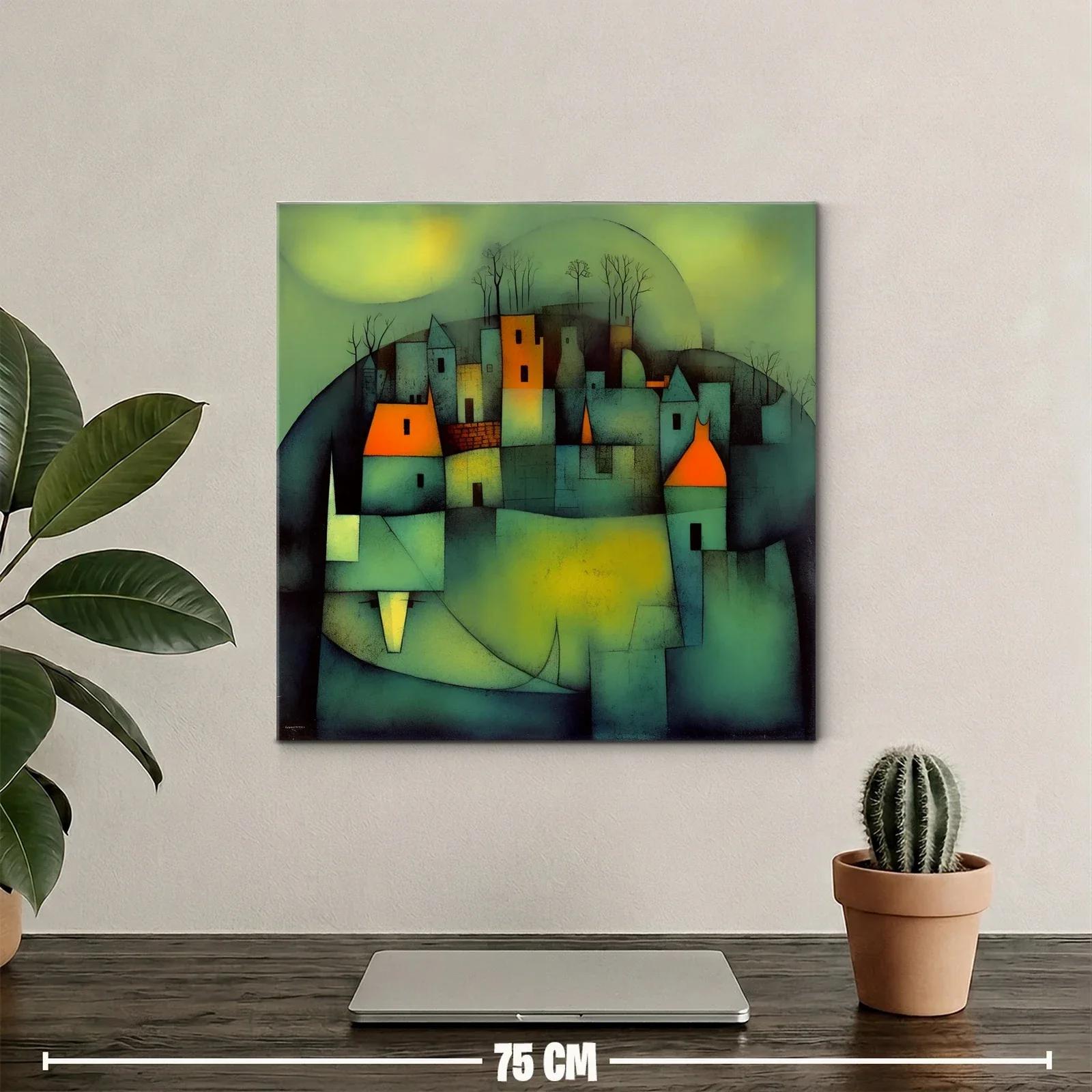 Pueblo abstracto con luces cálidas y ambiente misterioso — miniatura 2