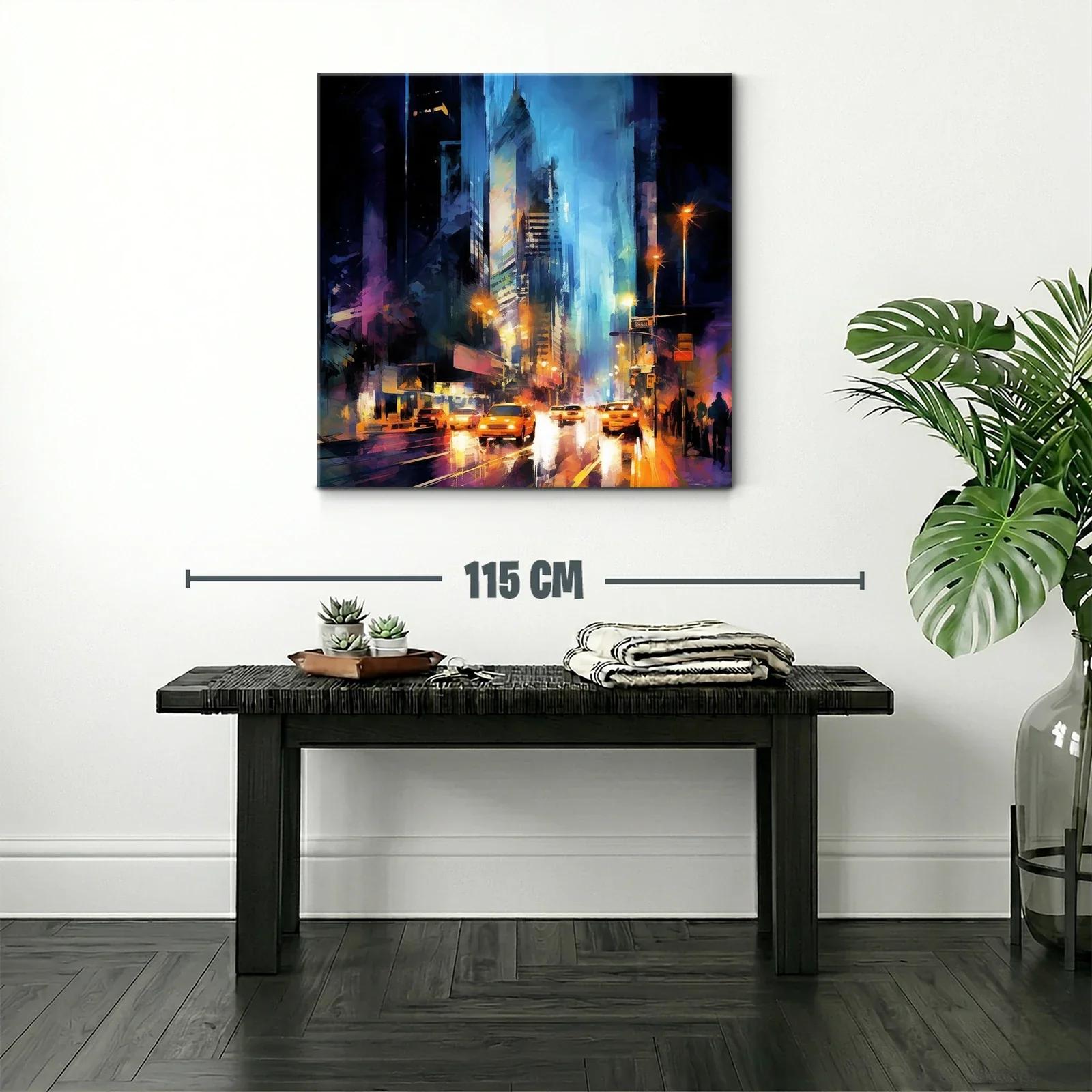 Atardecer vibrante en ciudad con luces y movimiento nocturno — miniatura 2