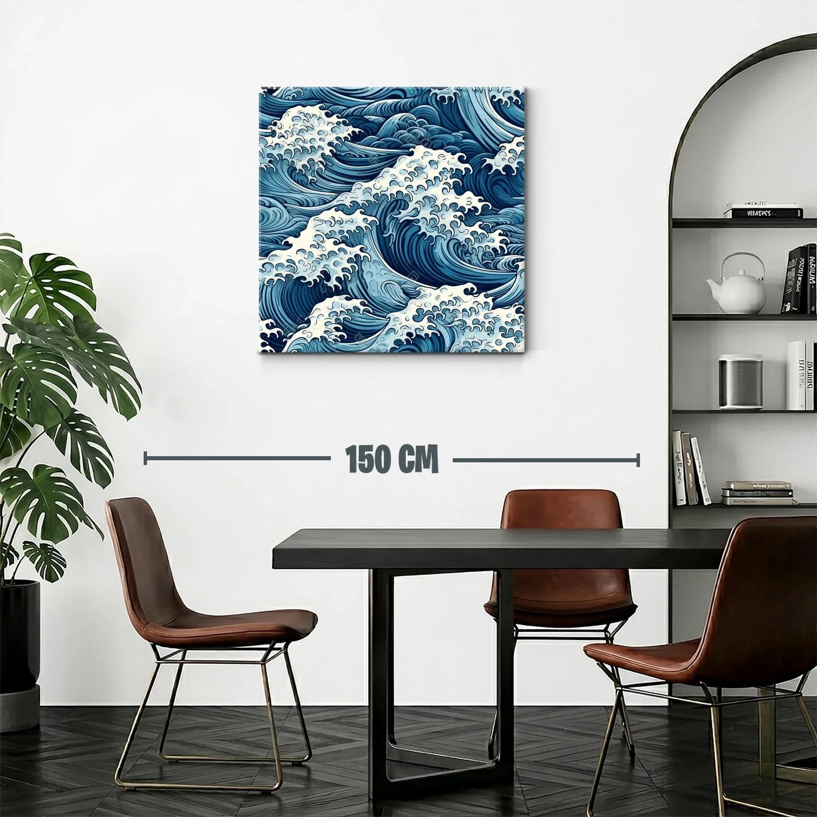 Cuadro con Motivo de Olas en Tonos Azules y Blancos — miniatura 2