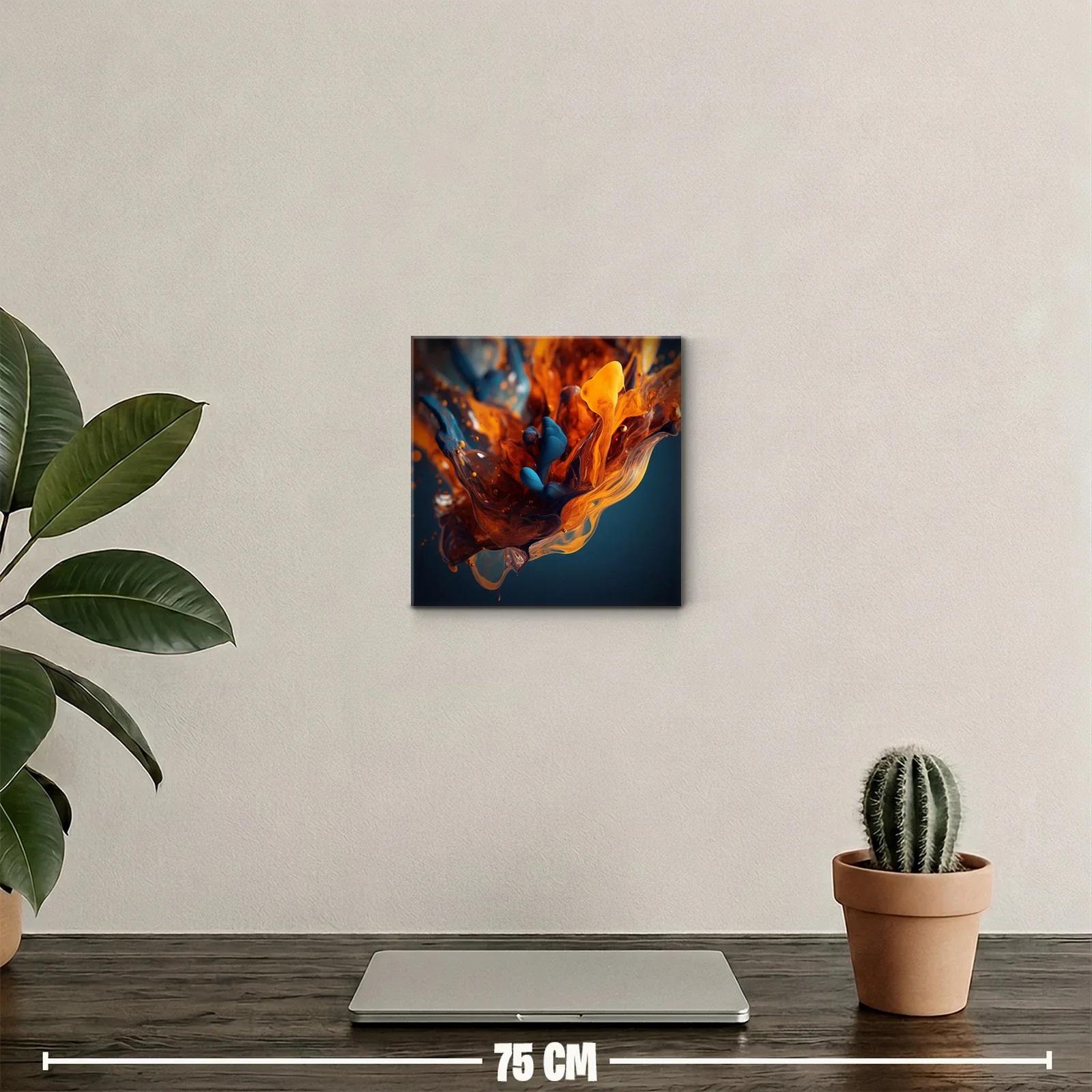 Explosión de colores naranja y azul en movimiento abstracto — miniatura 2