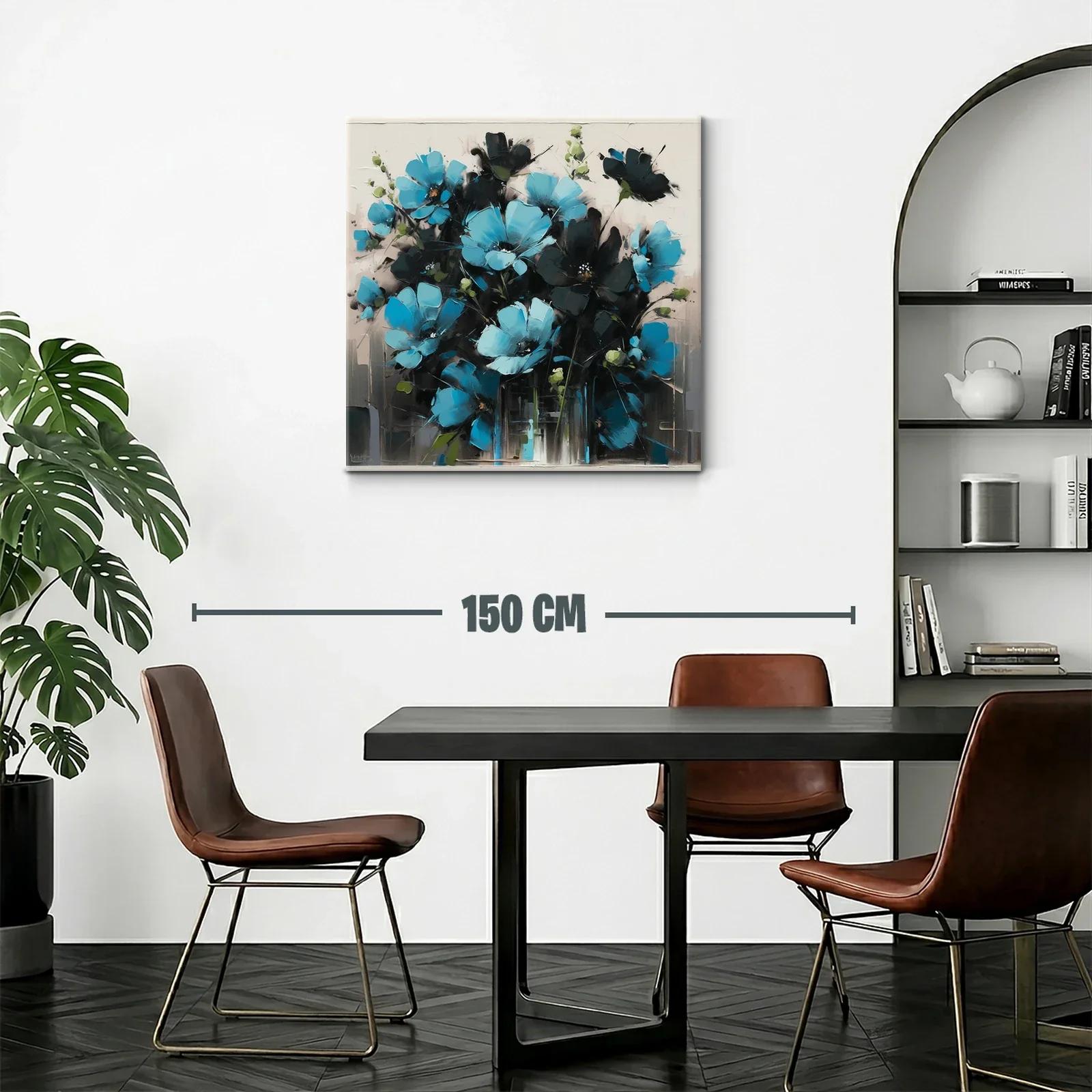 Ramo vibrante de flores azules con contrastes oscuros — miniatura 2