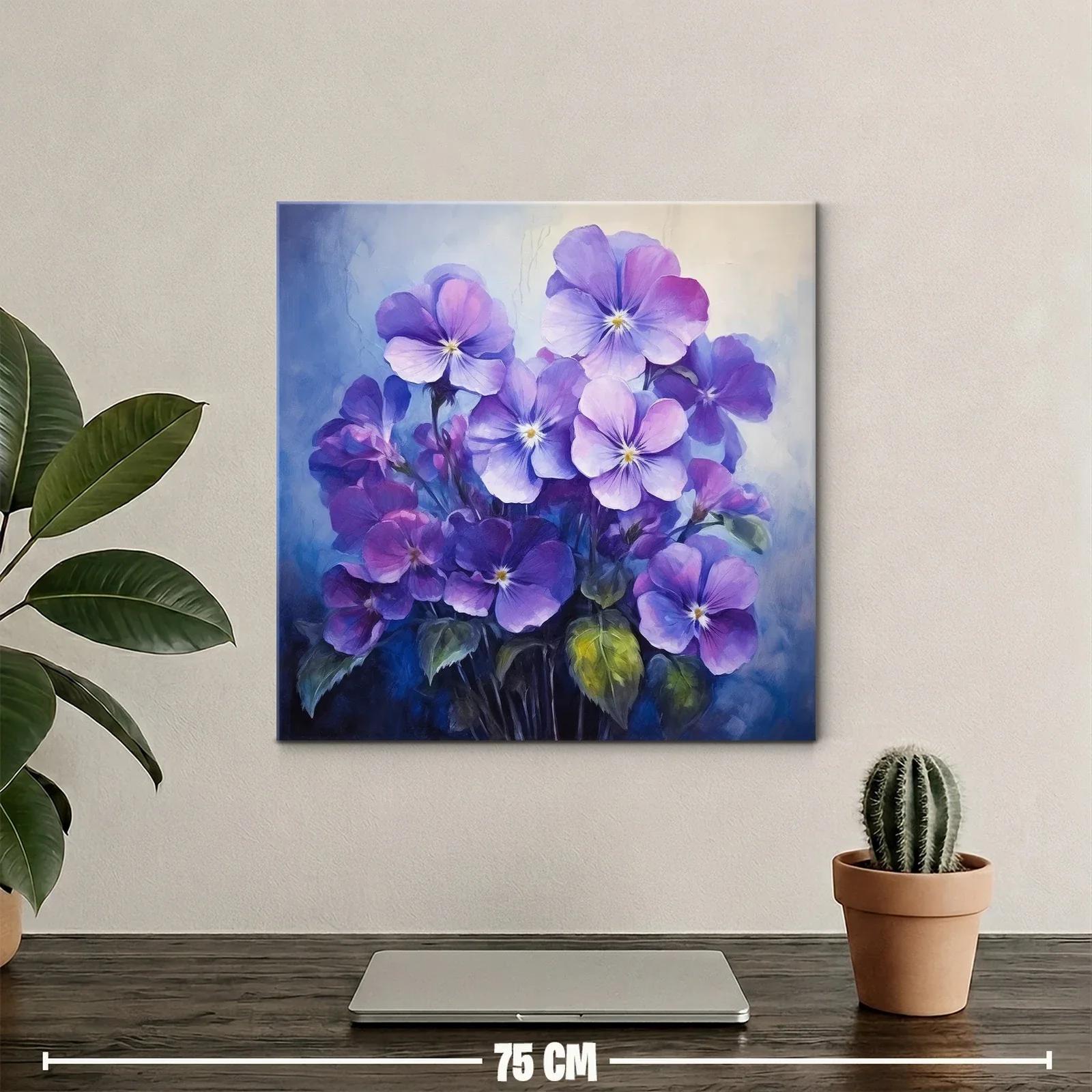 Cuadro con delicadas flores en tonos violeta y azul — miniatura 2