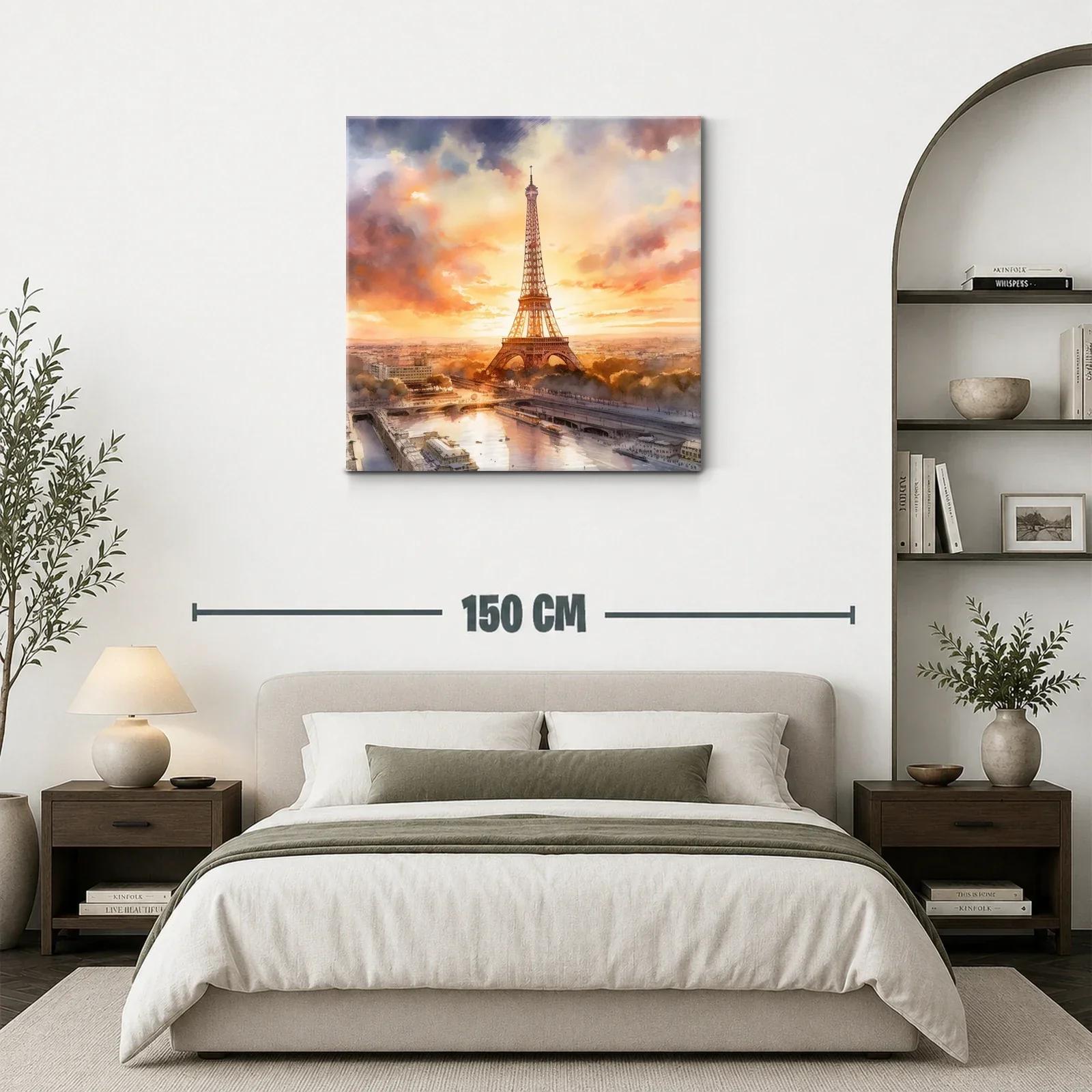 Atardecer romántico con la Torre Eiffel en París — miniatura 3