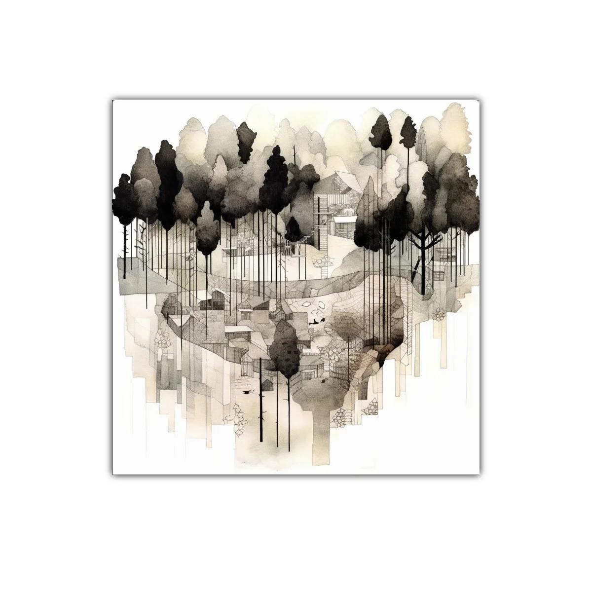 Bosque abstracto en tonos neutros y siluetas delicadas — imagen principal