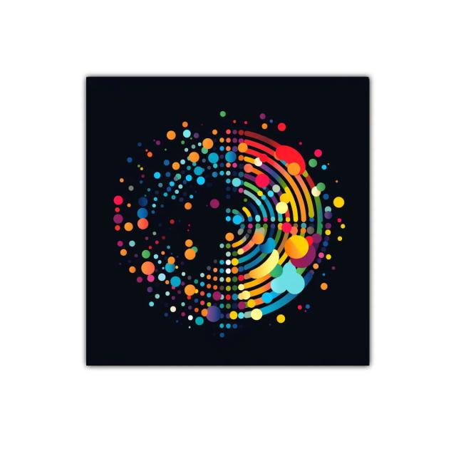 Cuadro decorativo con diseño abstracto y colorido circular