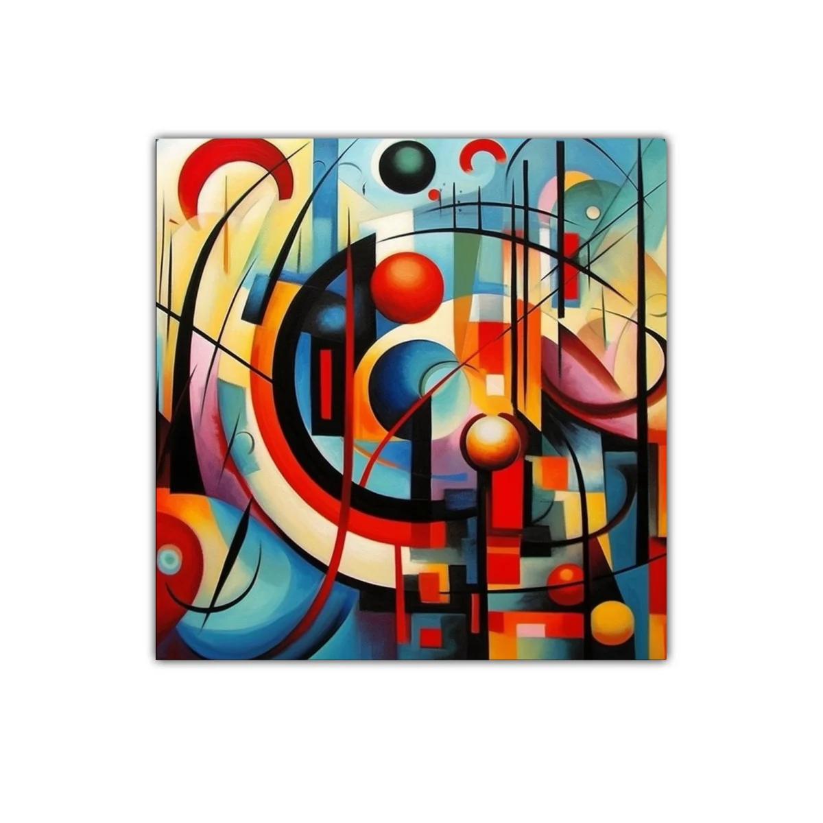 Cuadro abstracto con formas geométricas y colores vibrantes — imagen principal