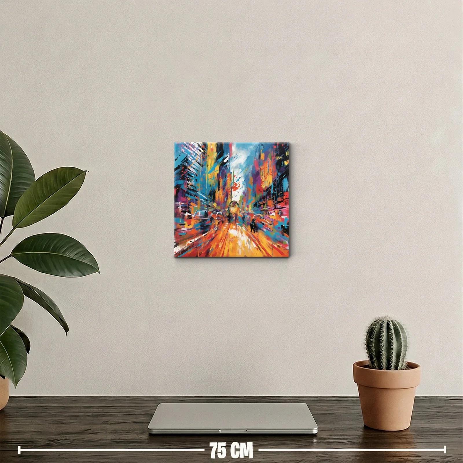 Escena urbana vibrante con explosión de colores intensos — miniatura 2
