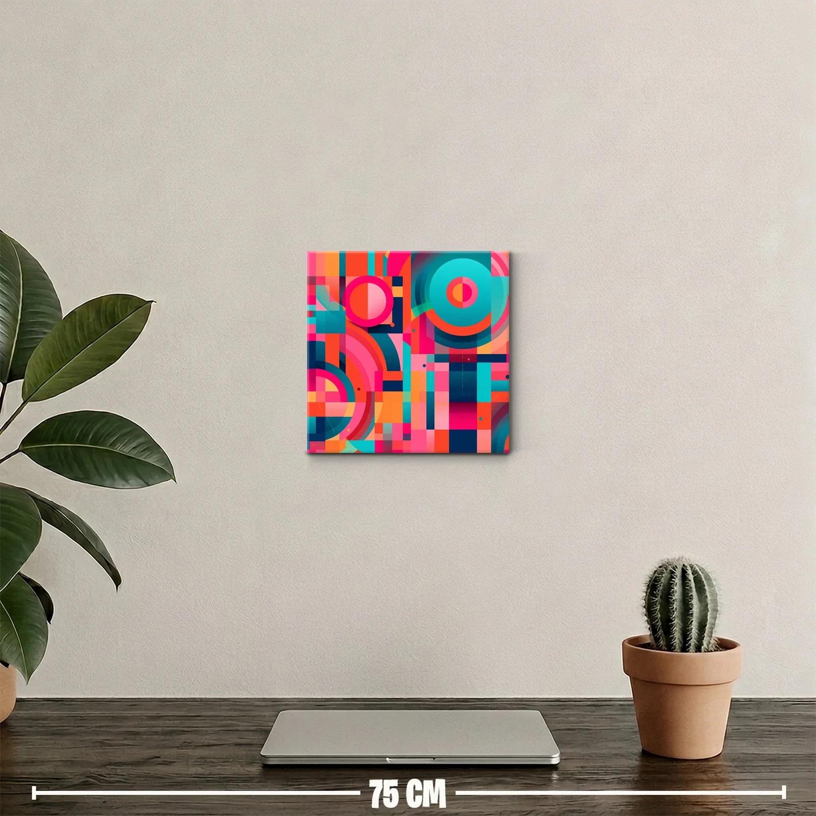 Cuadro Abstracto con Formas Geométricas y Colores Vibrantes — miniatura 2