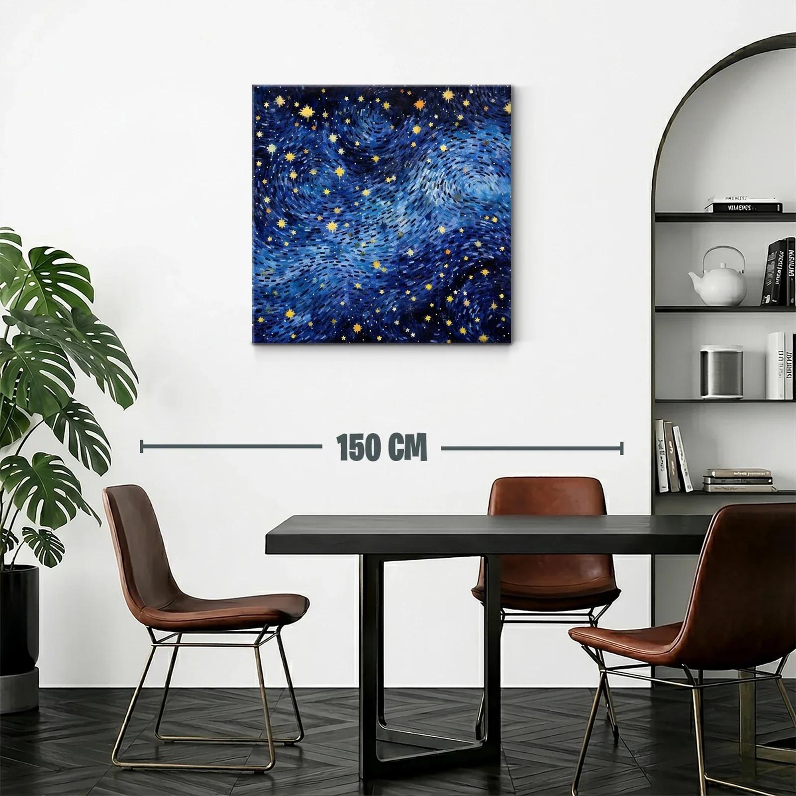 Cuadro con cielo estrellado vibrante y dinámico — miniatura 2