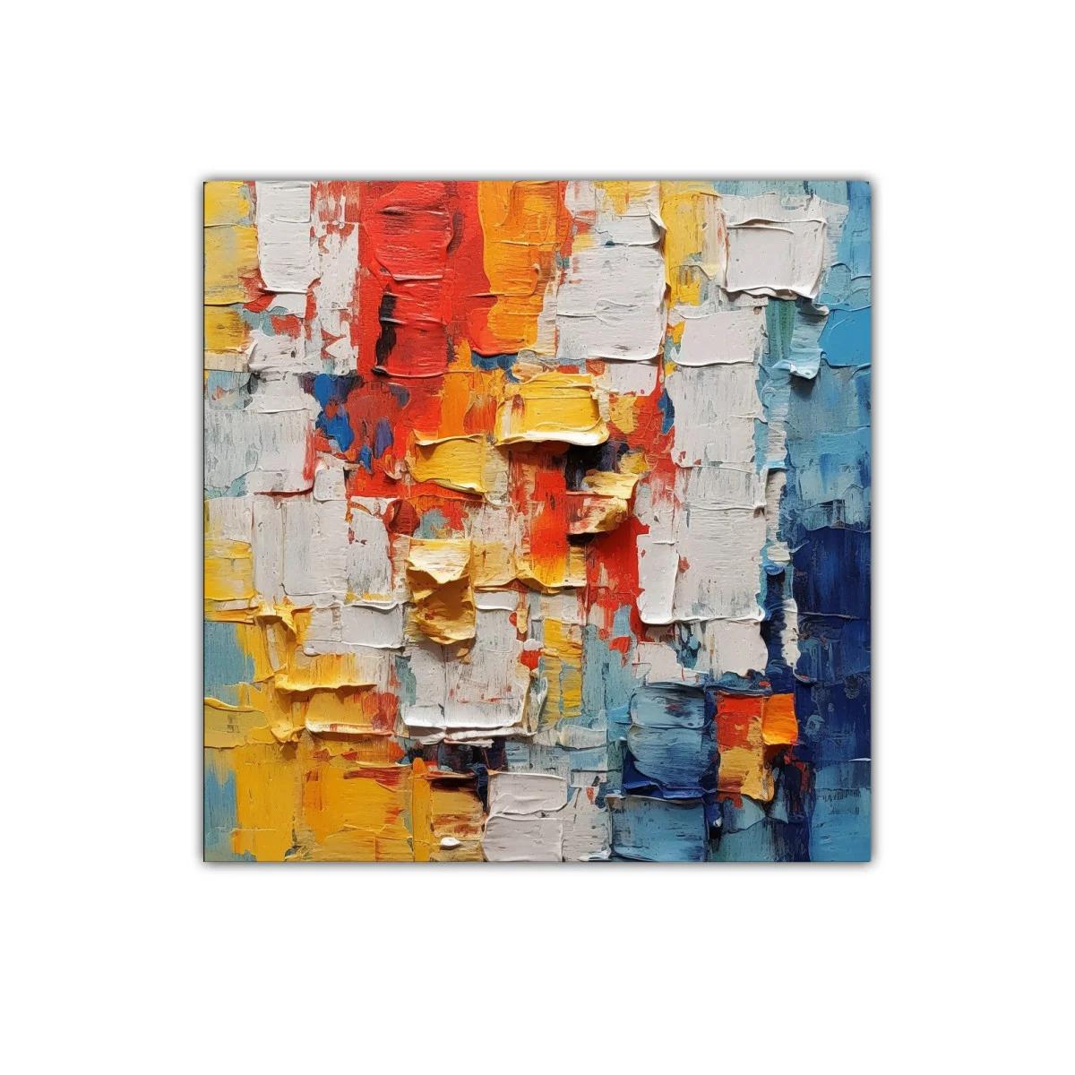 Cuadro abstracto con vibrantes bloques de color y textura — imagen principal