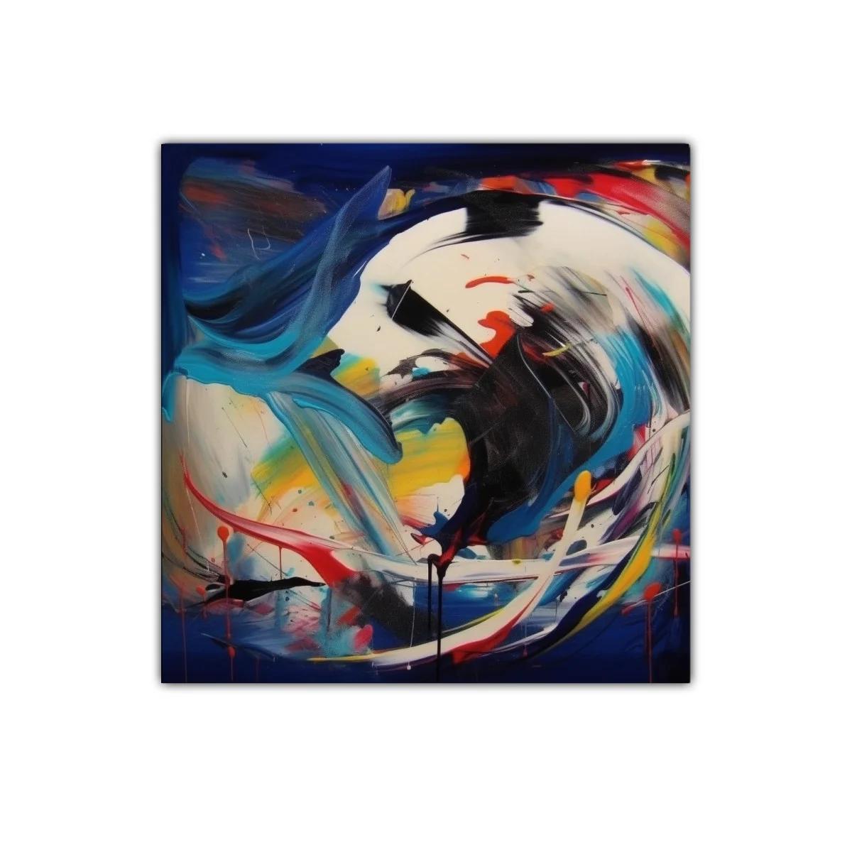 Cuadro abstracto vibrante con energía y movimiento dinámico