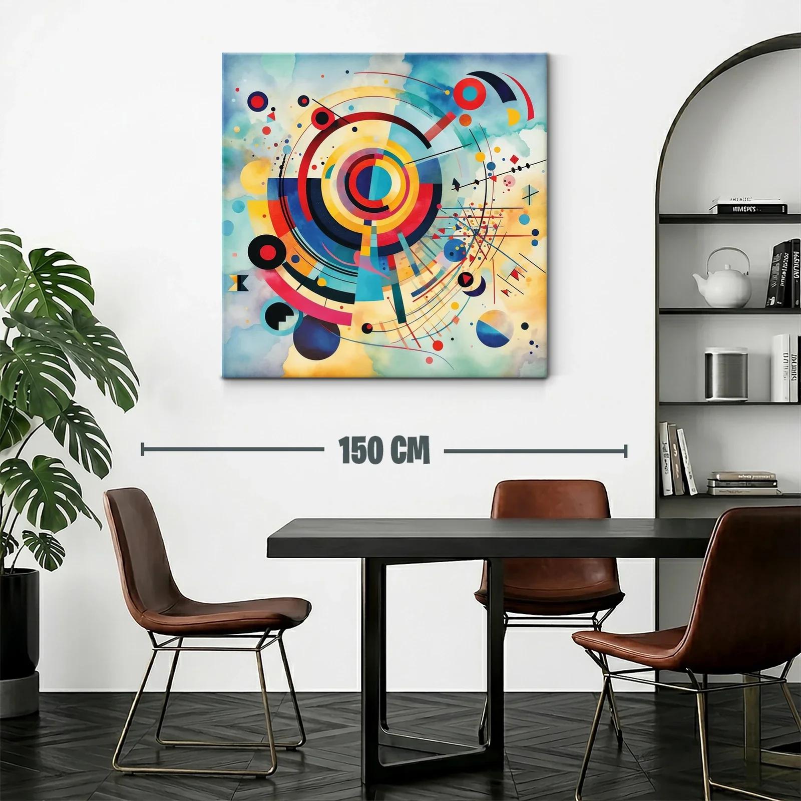 Composición abstracta con círculos y líneas dinámicas — miniatura 2