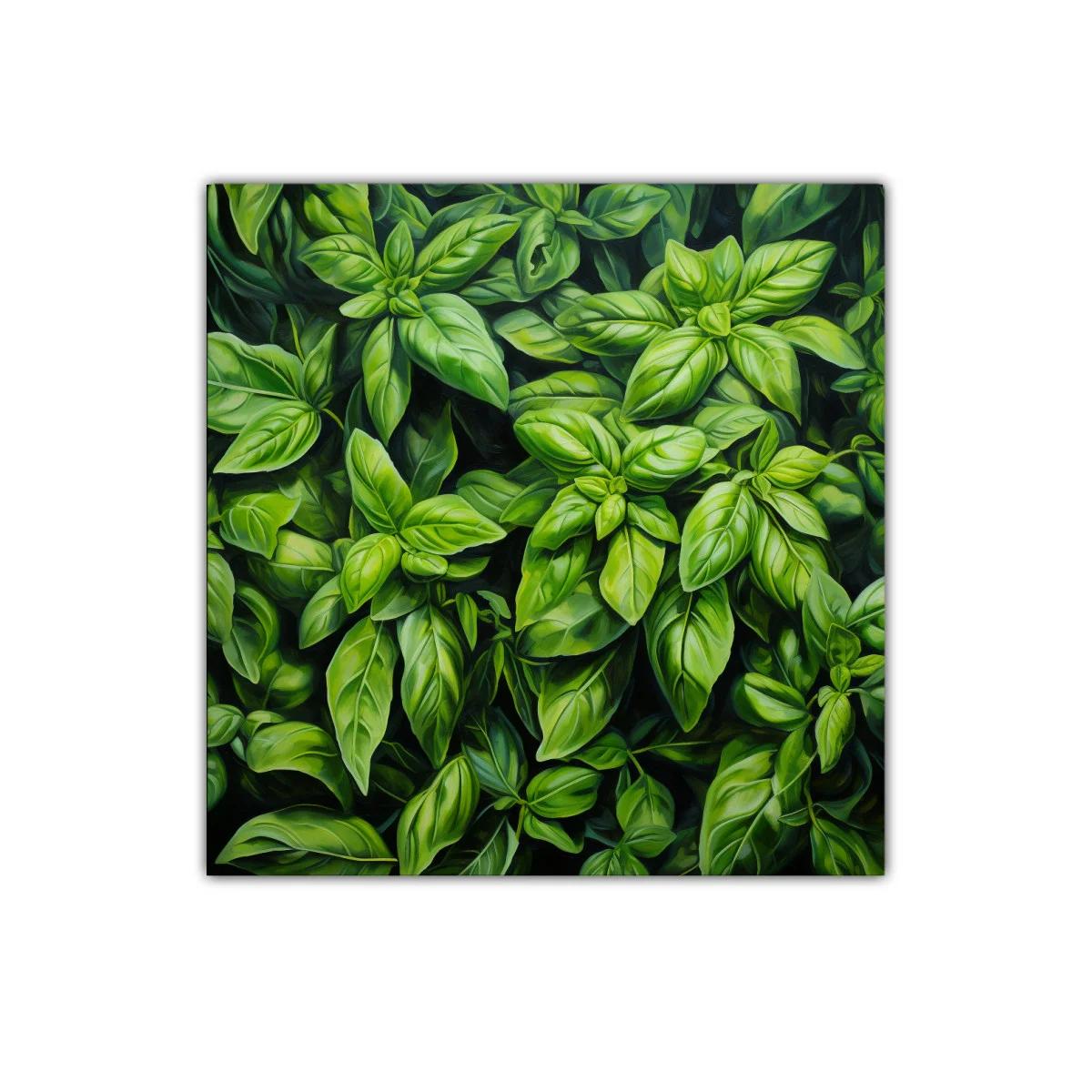 Cuadro decorativo con exuberantes hojas verdes detalladas