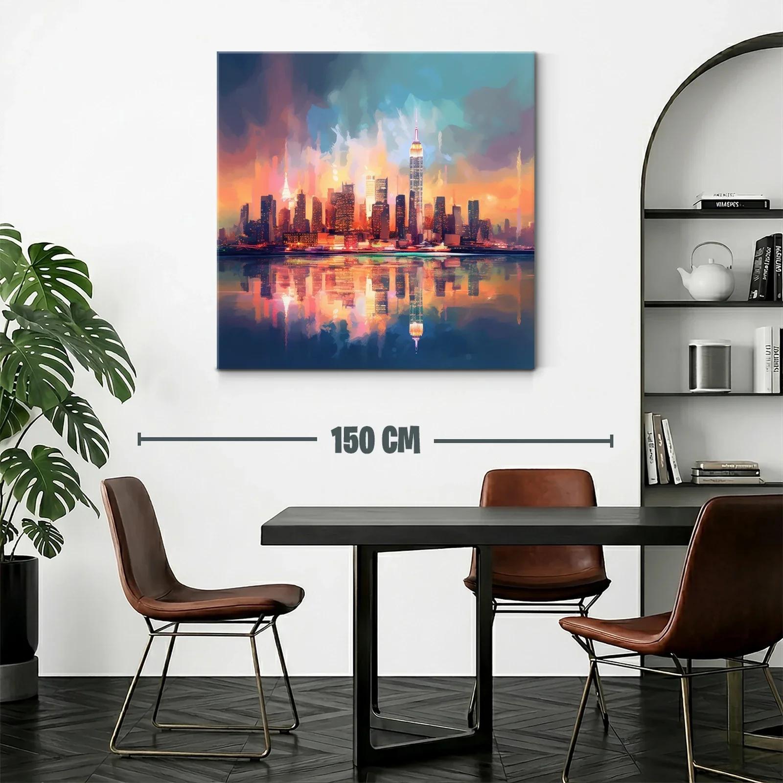 Atardecer vibrante en skyline urbano con reflejos vivos — miniatura 2