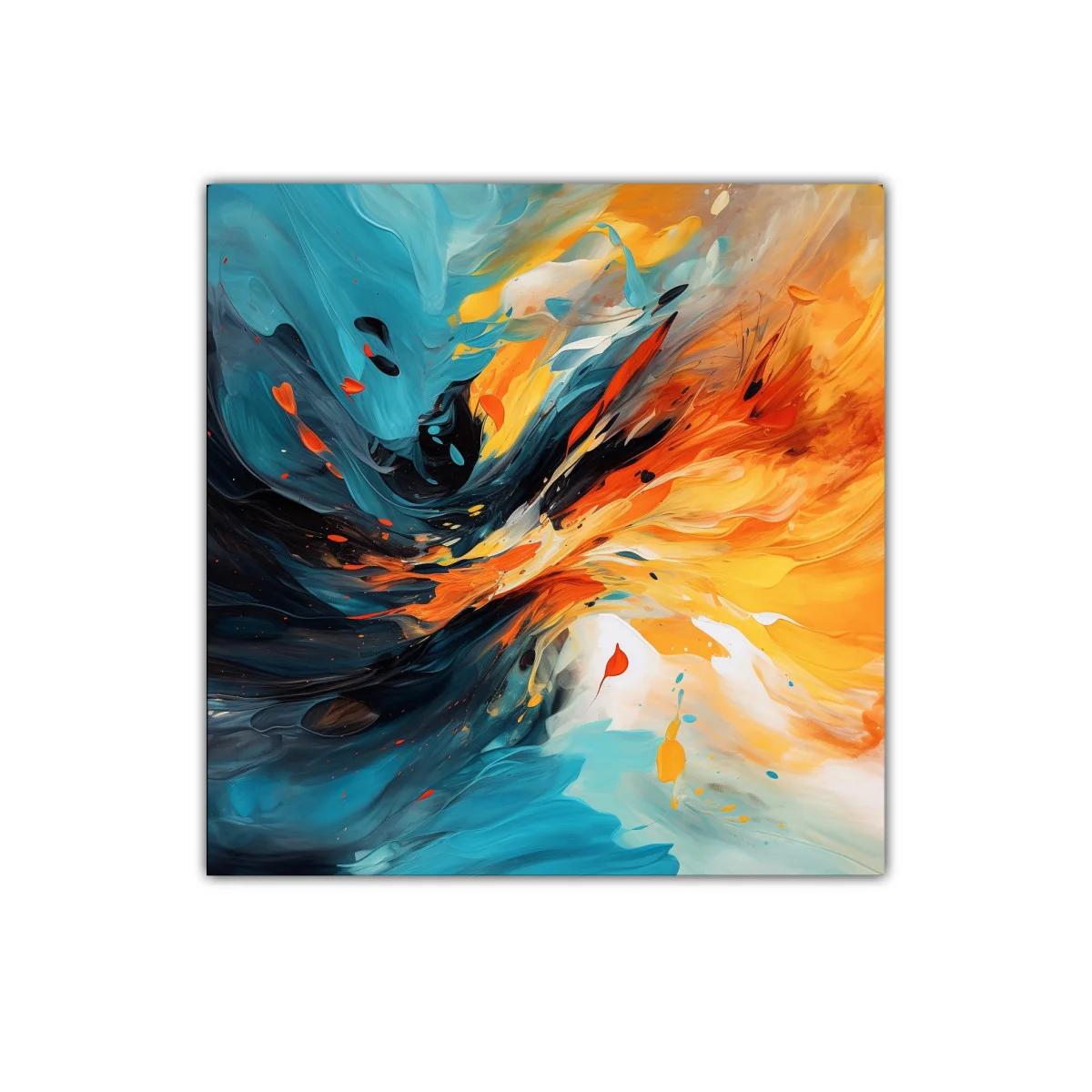 Cuadro decorativo abstracto con explosión de colores vibrantes
