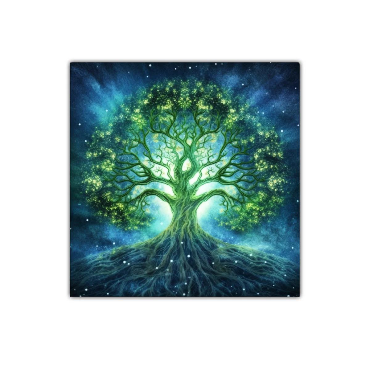Árbol de la Vida luminoso en tonos azules y verdes — imagen principal