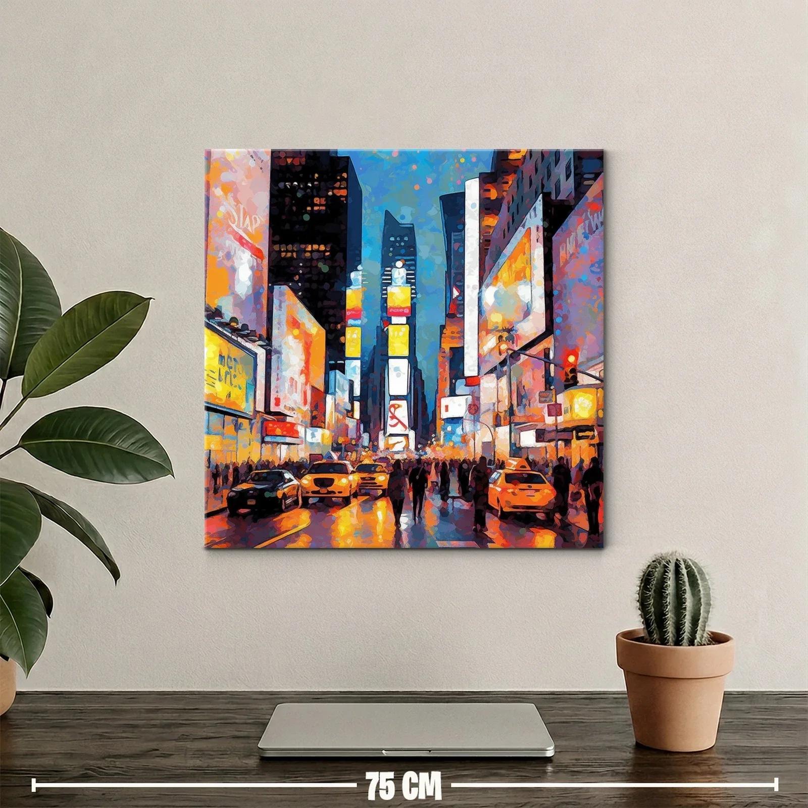 Escena urbana vibrante de ciudad iluminada por la noche — miniatura 2