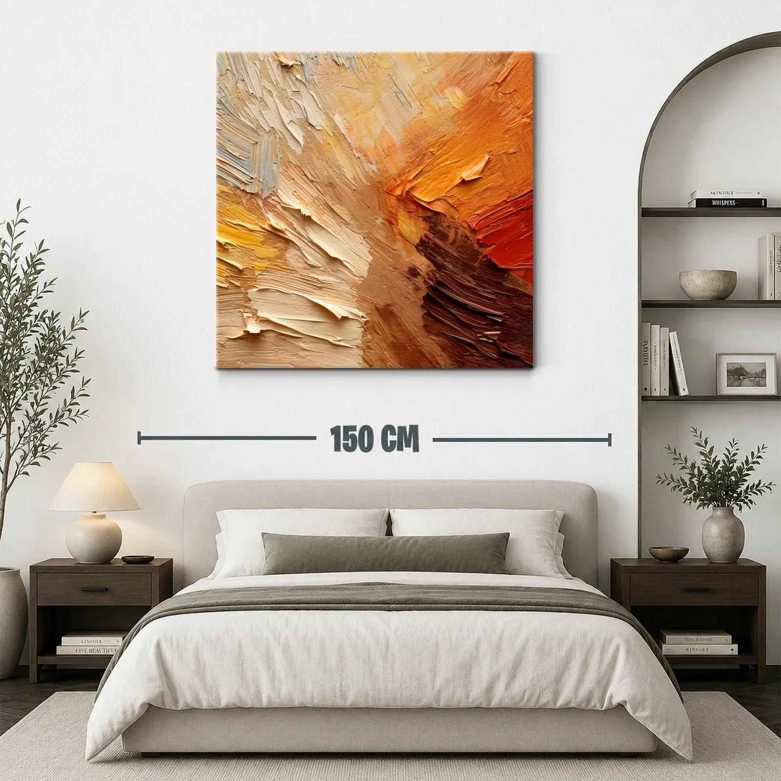 Cuadro abstracto en tonos cálidos tierra y ocres — miniatura 3